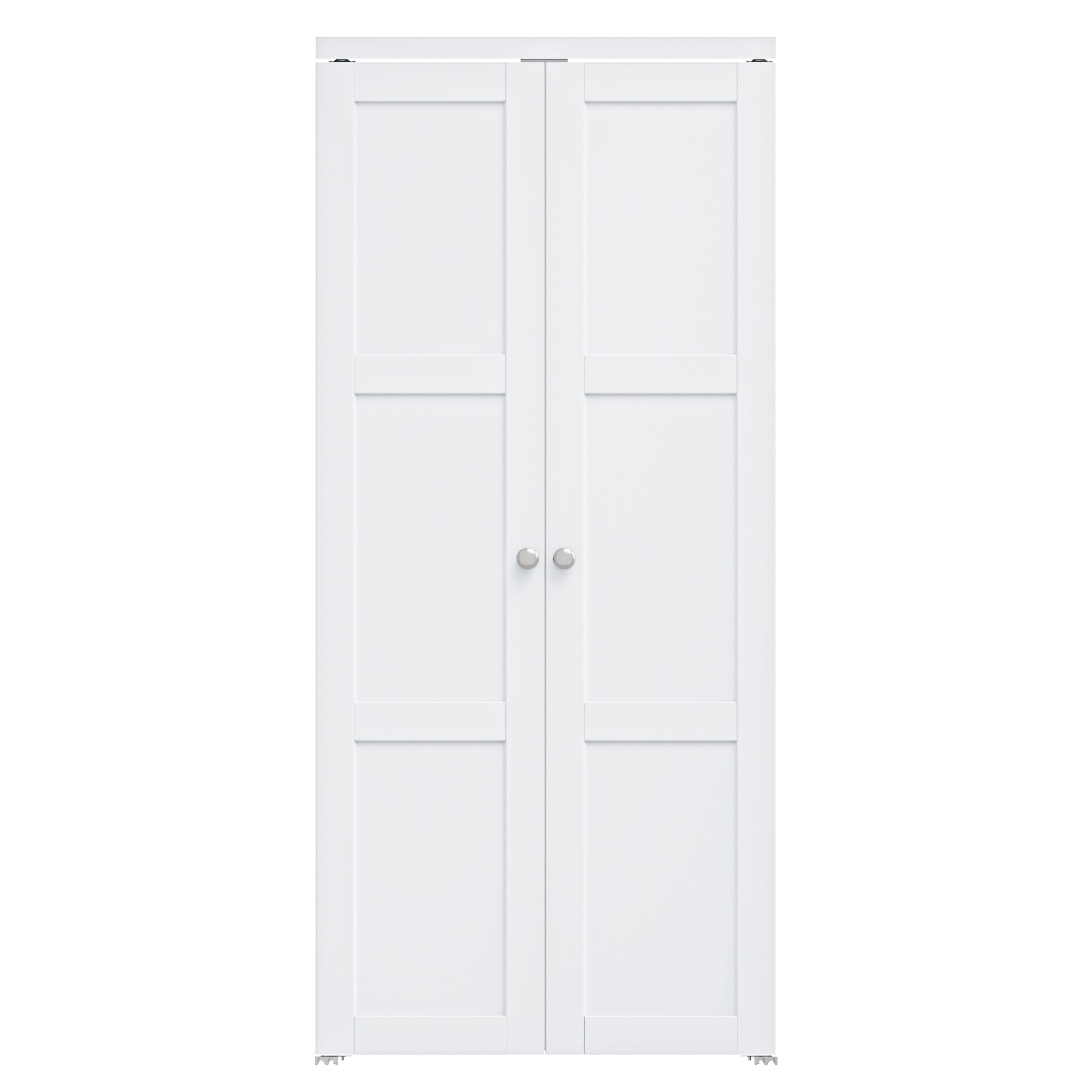 Ark Design 3-Lite Panel Closet Pivot Door with Hardware Kit & Knob, Solid Core MDF Wood & Finished PVC Covered Surface, White