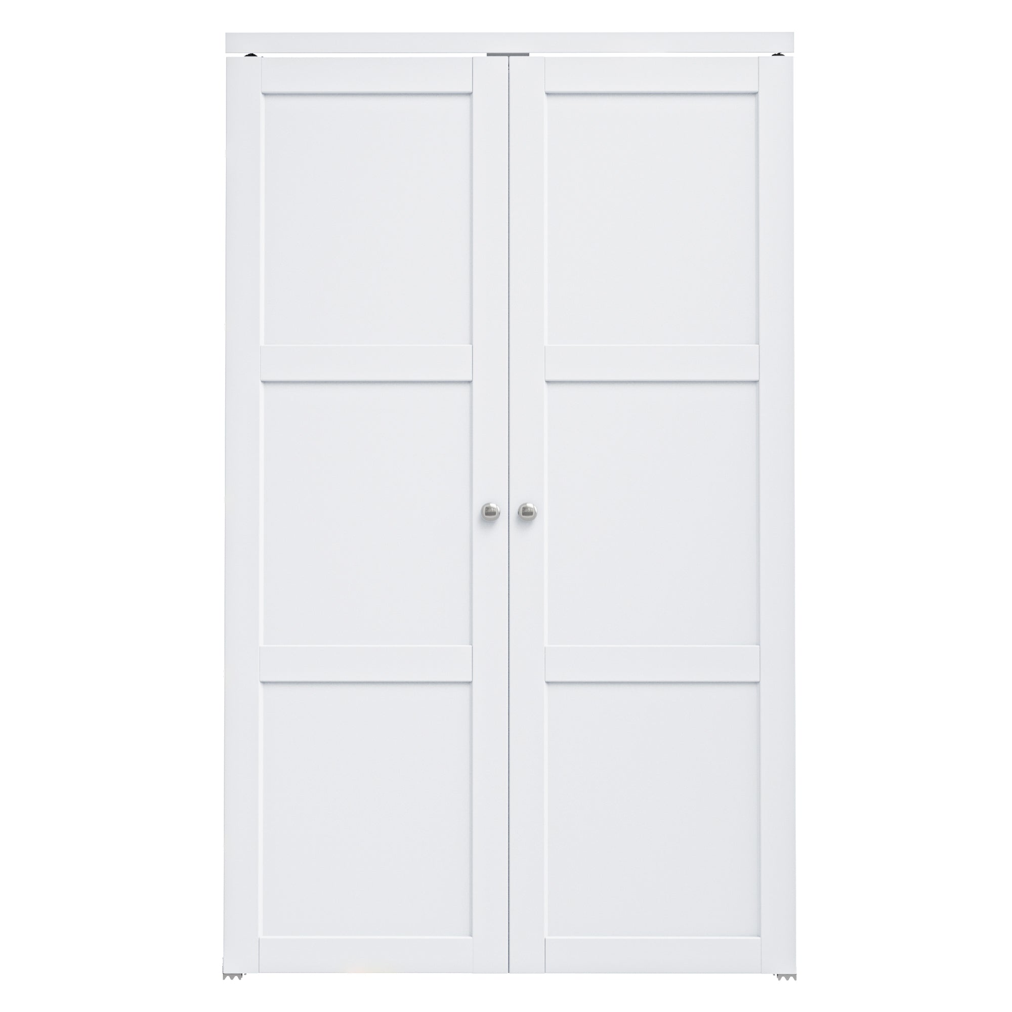 Ark Design 3-Lite Panel Closet Pivot Door with Hardware Kit & Knob, Solid Core MDF Wood & Finished PVC Covered Surface, White