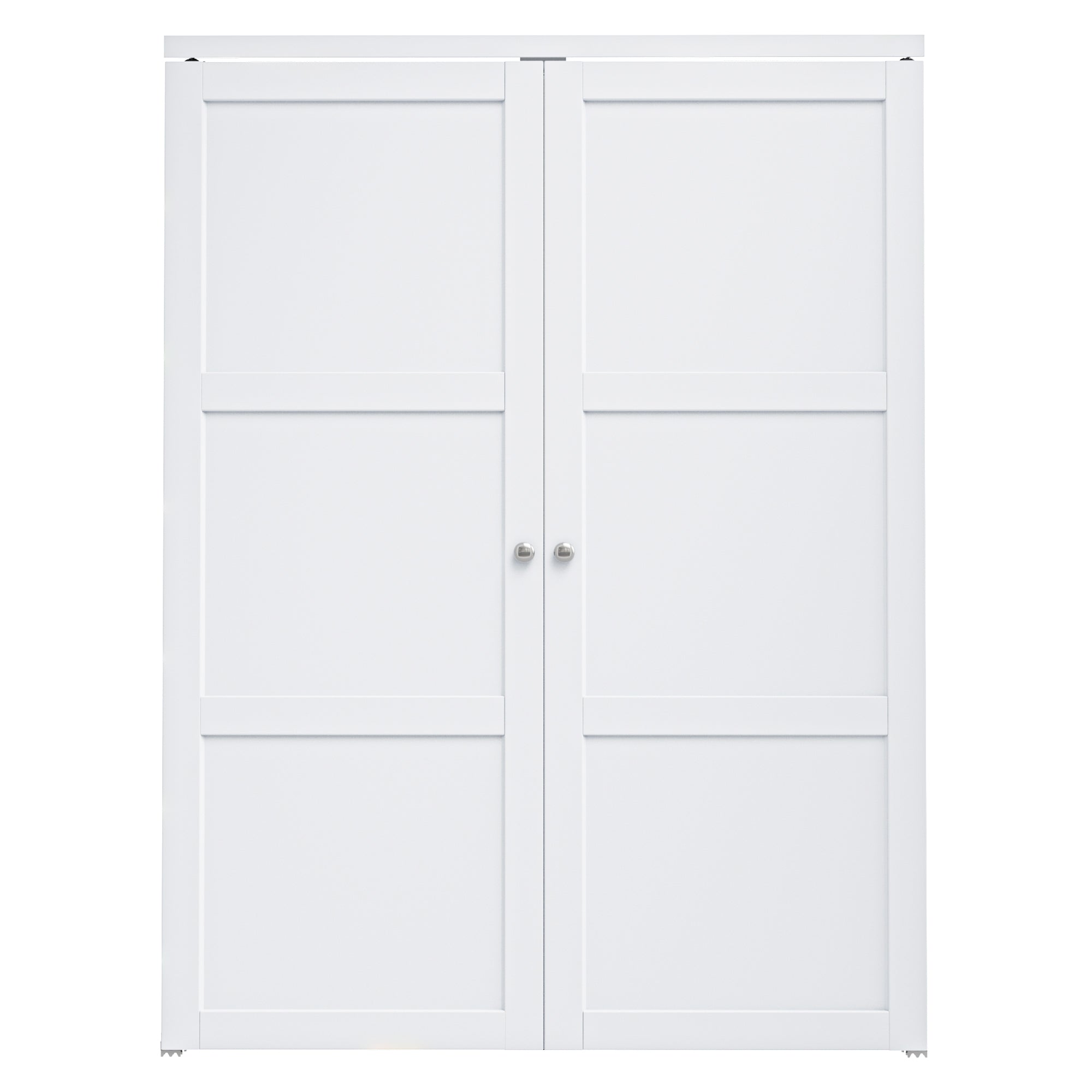 Ark Design 3-Lite Panel Closet Pivot Door with Hardware Kit & Knob, Solid Core MDF Wood & Finished PVC Covered Surface, White