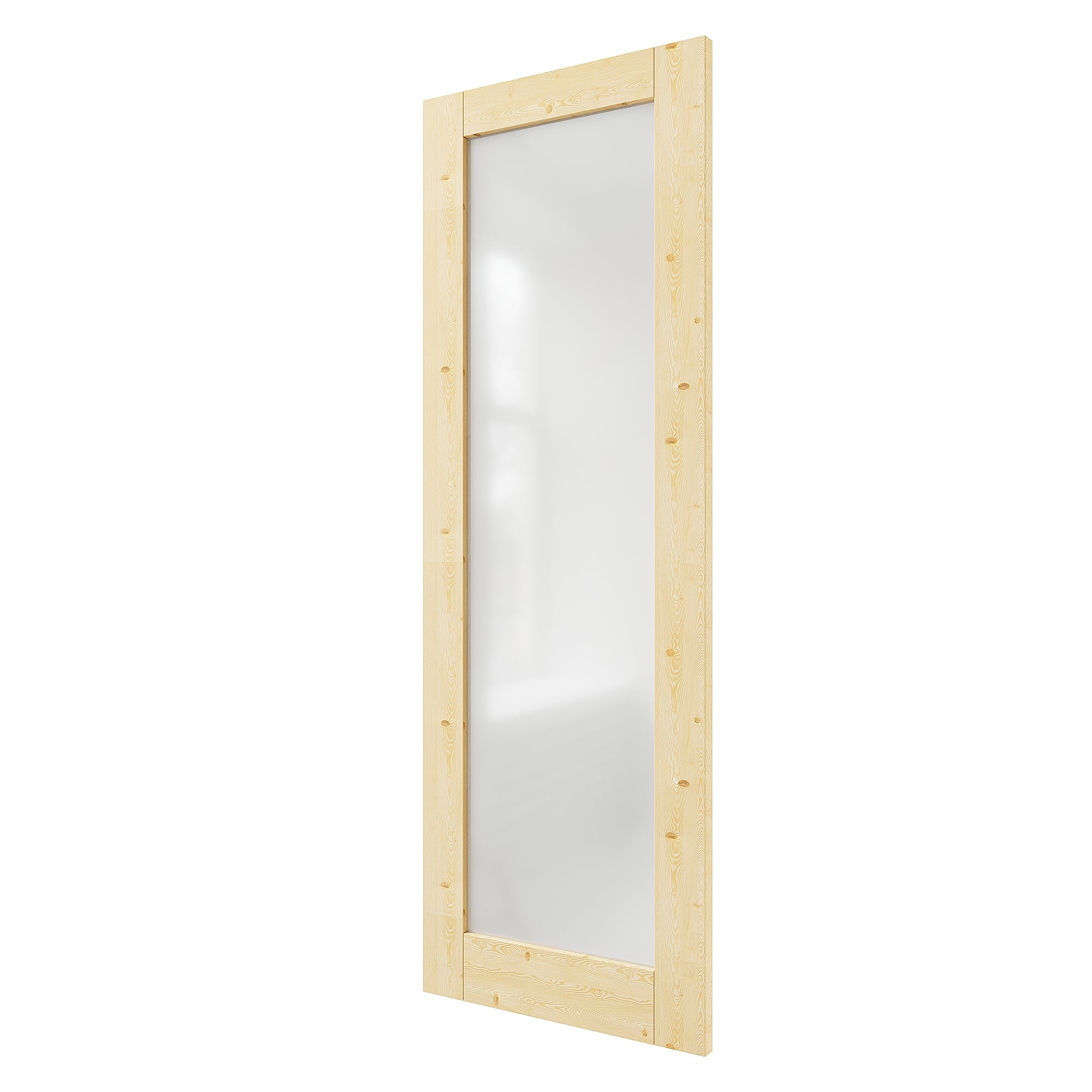 Ark Design 1 lite Forested Glass Door Slab with/without Prehung Kit, Solid Pine Wood & Unfinished