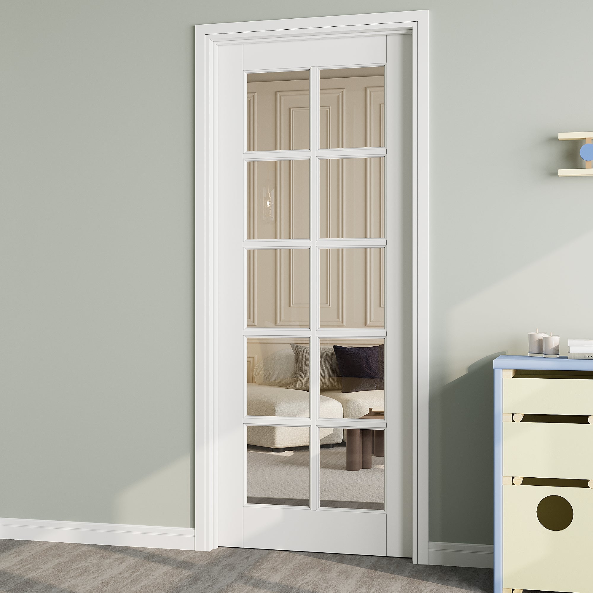 Ark Design 10-Lite Clear Glass Door Slab with/without Prehung Kit, White