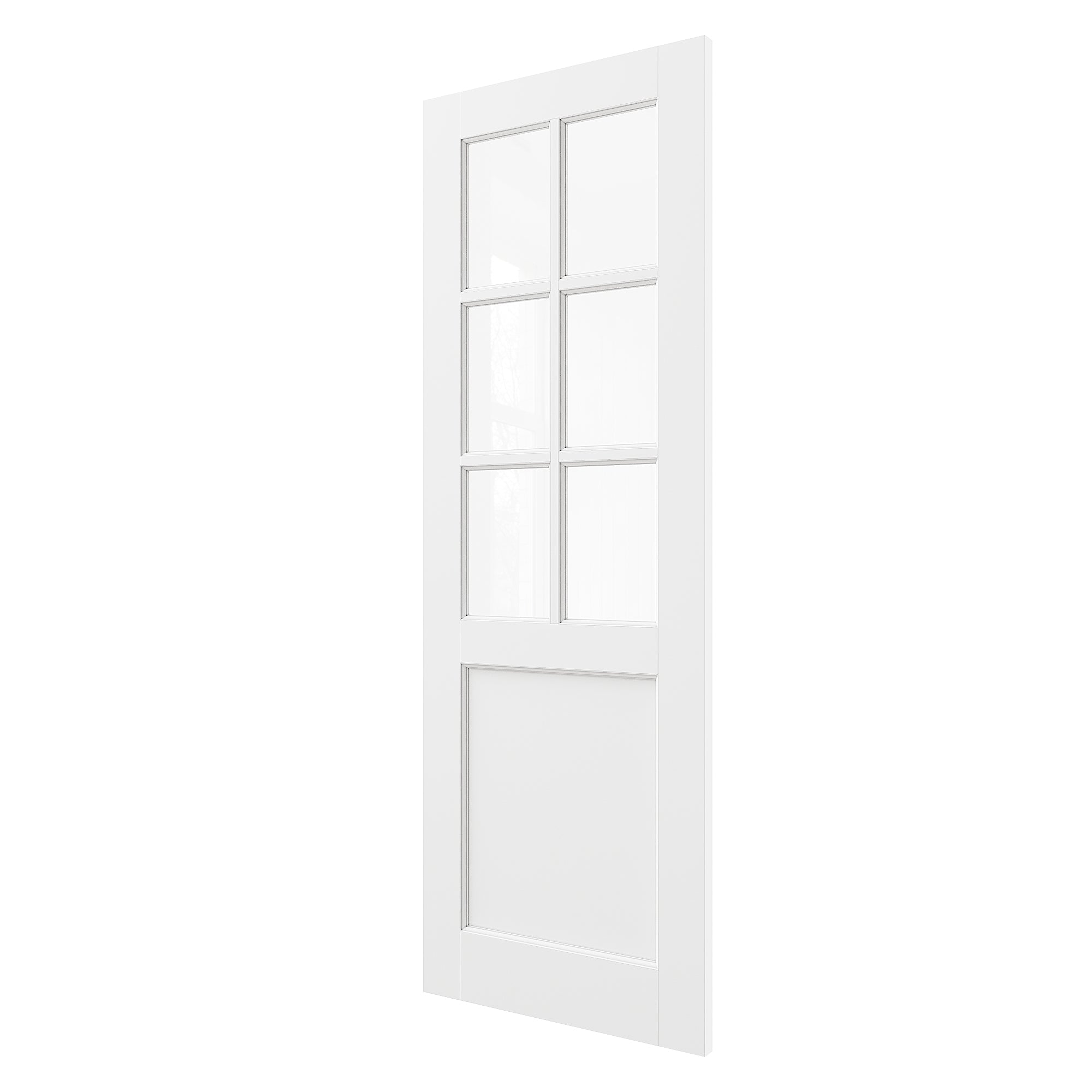 Ark Design 6-Lite Clear Glass Door Slab with/without Prehung Kit, White