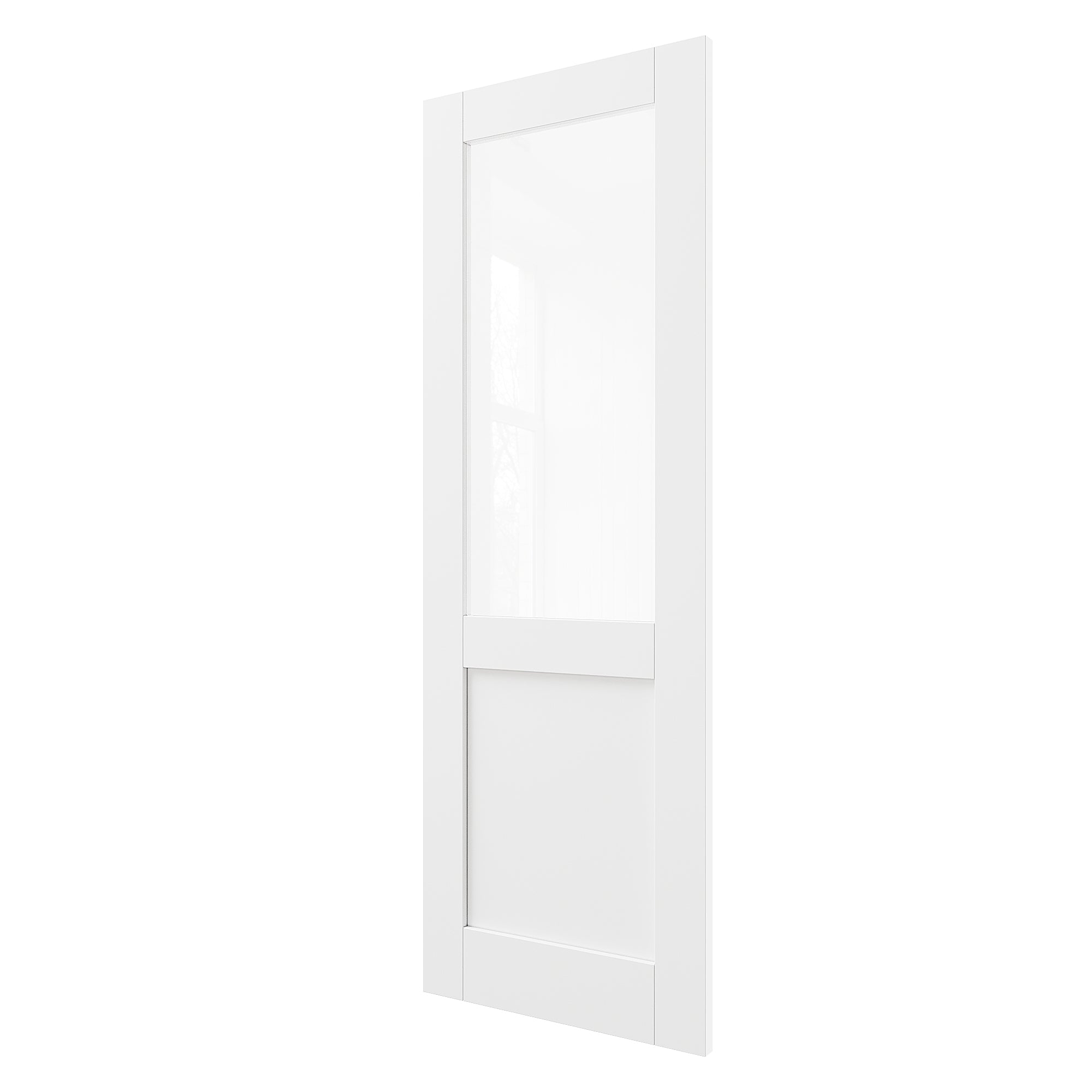 Ark Design Half Lite Clear Glass Door Slab with/without Prehung Kit, White