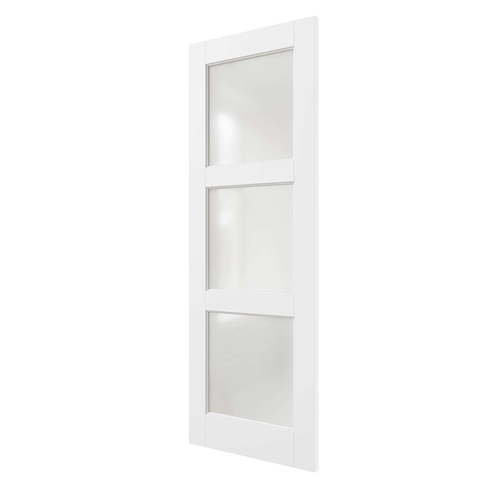 Ark Design 3-Lite Frosted Glass Door Slab with/without Prehung Kit, White