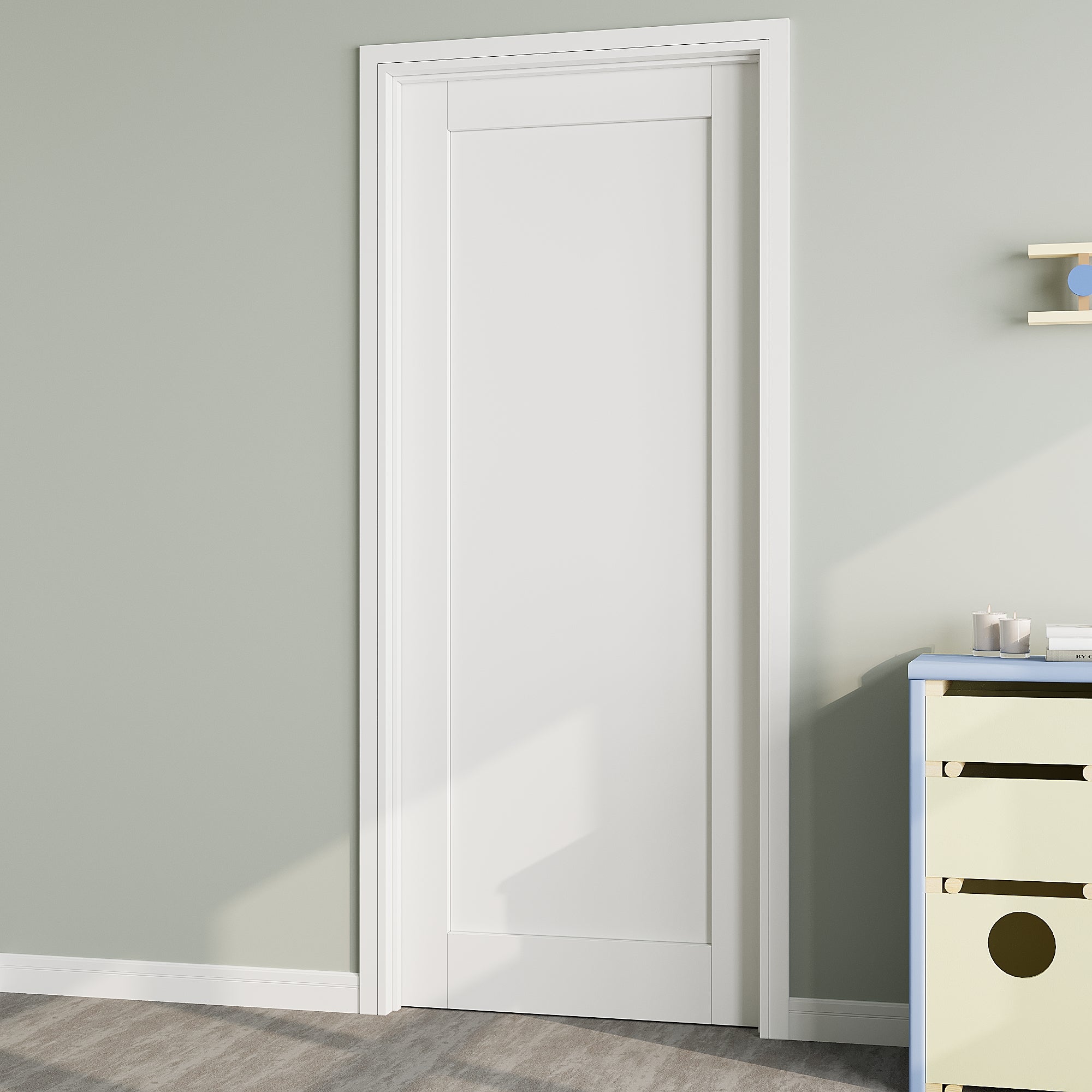 Ark Design Solid Wood Panel Door Slab with/without Prehung Kit, White