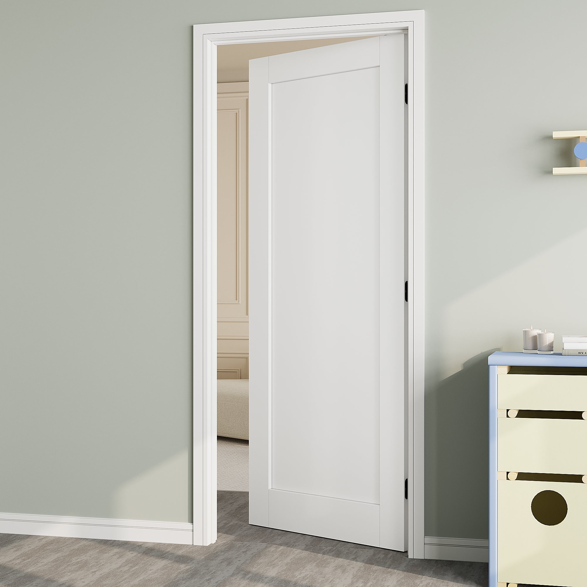 Ark Design Solid Wood Panel Door Slab with/without Prehung Kit, White