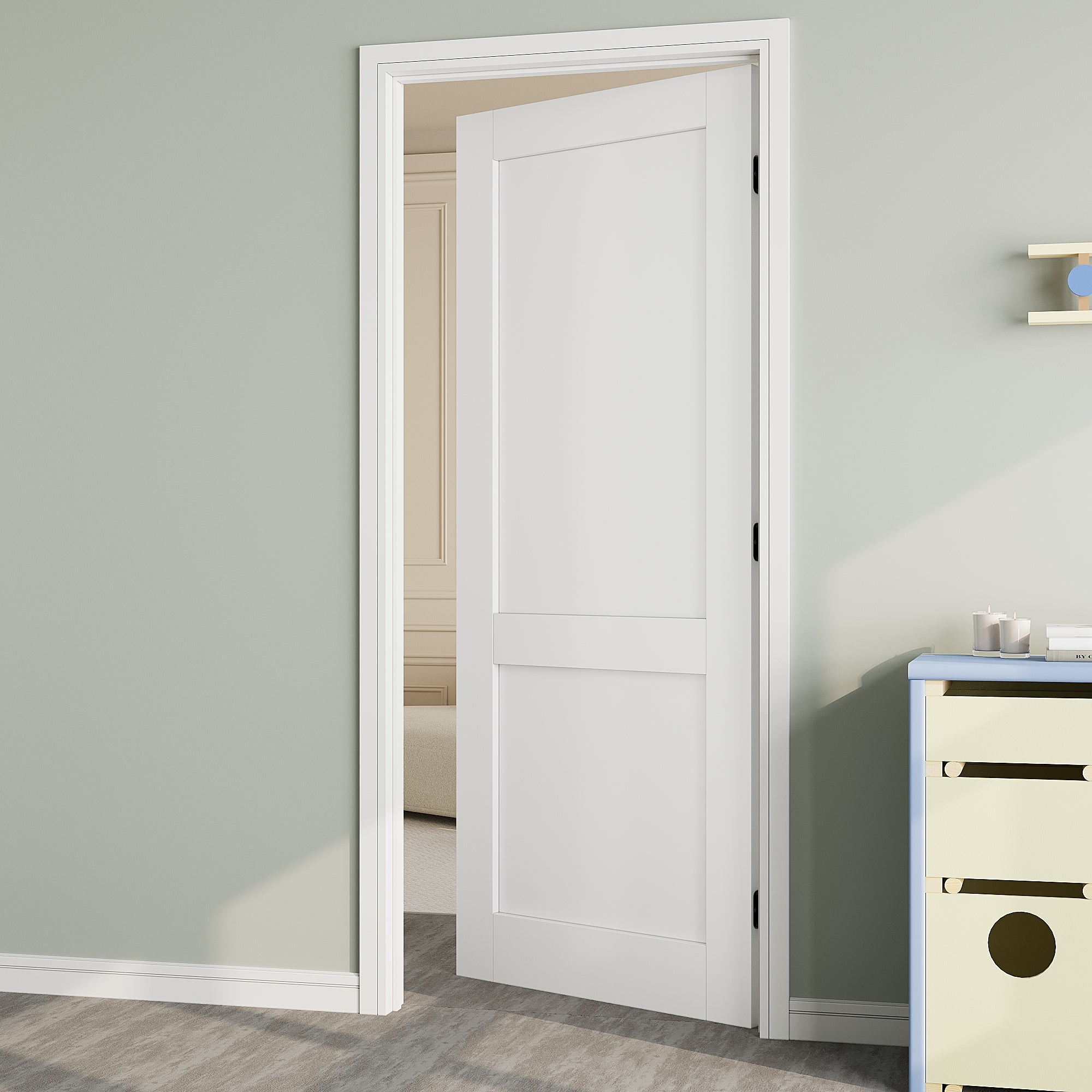 Ark Design 2-Lite Panel Door Slab with/without Prehung Kit, White