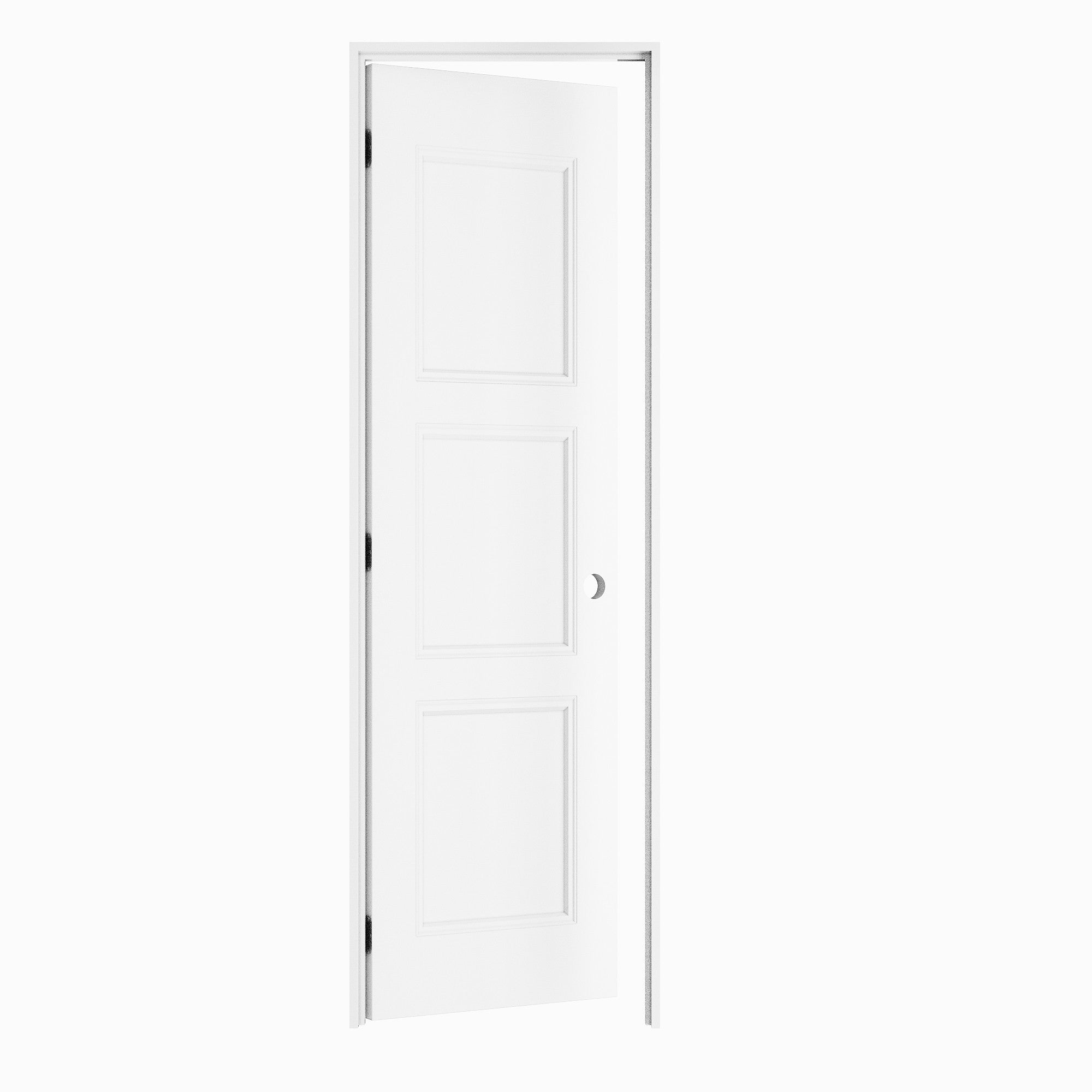 Ark Design 3-Lite Panel Door Slab with Prehung Kit, Right / Left Handed, White