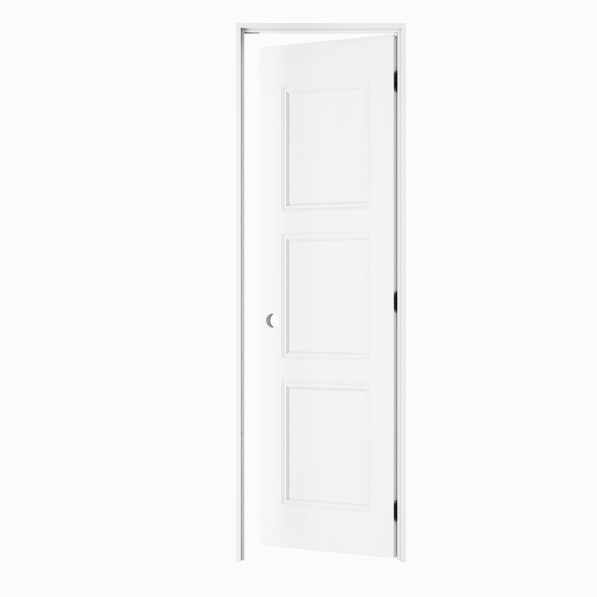 Ark Design 3-Lite Panel Door Slab with Prehung Kit, Right / Left Handed, White