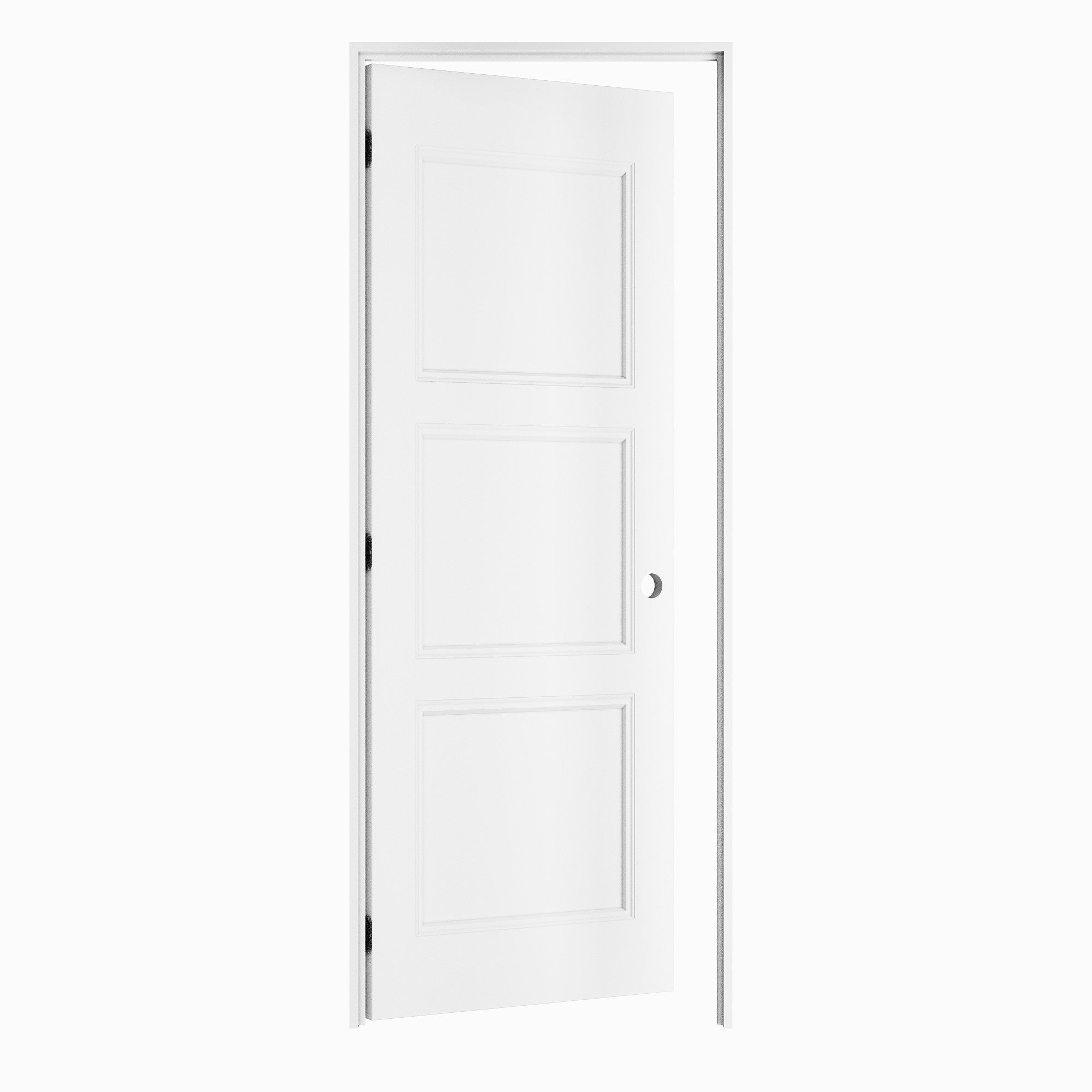 Ark Design 3-Lite Panel Door Slab with Prehung Kit, Right / Left Handed, White
