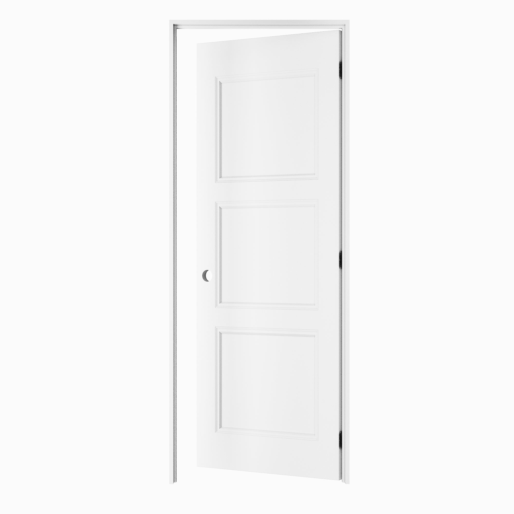Ark Design 3-Lite Panel Door Slab with Prehung Kit, Right / Left Handed, White