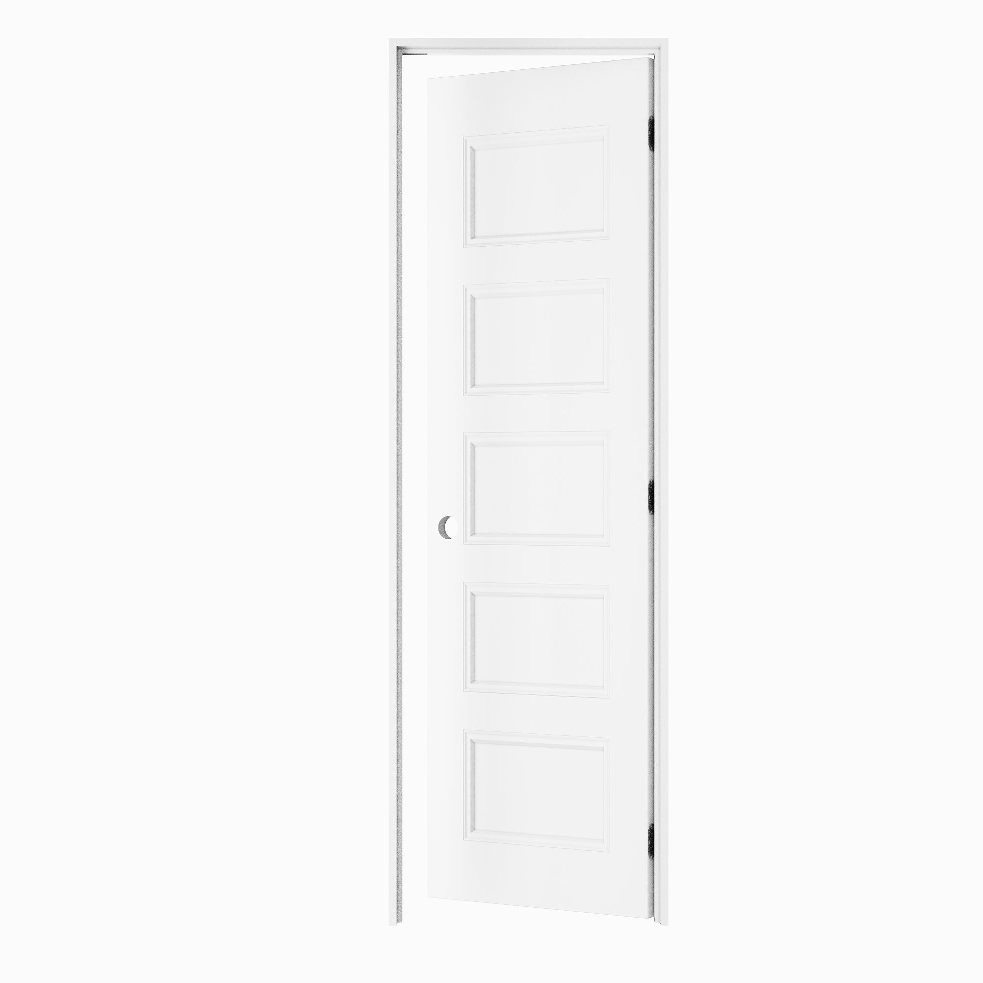Ark Design 5-Lite Panel Door Slab with Prehung Kit, Right / Left Handed, White