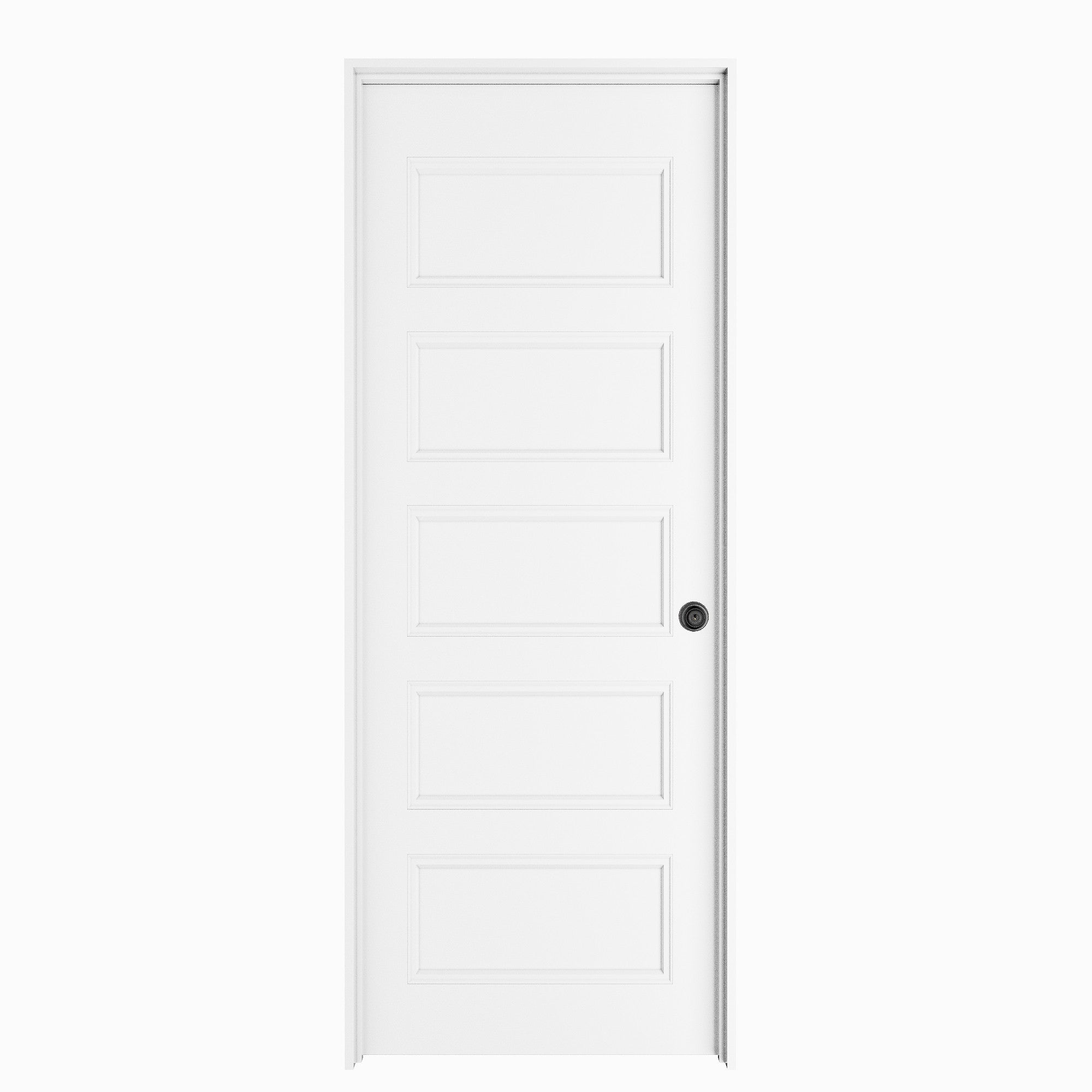 Ark Design 5-Lite Panel Door Slab with Prehung Kit, Right / Left Handed, White