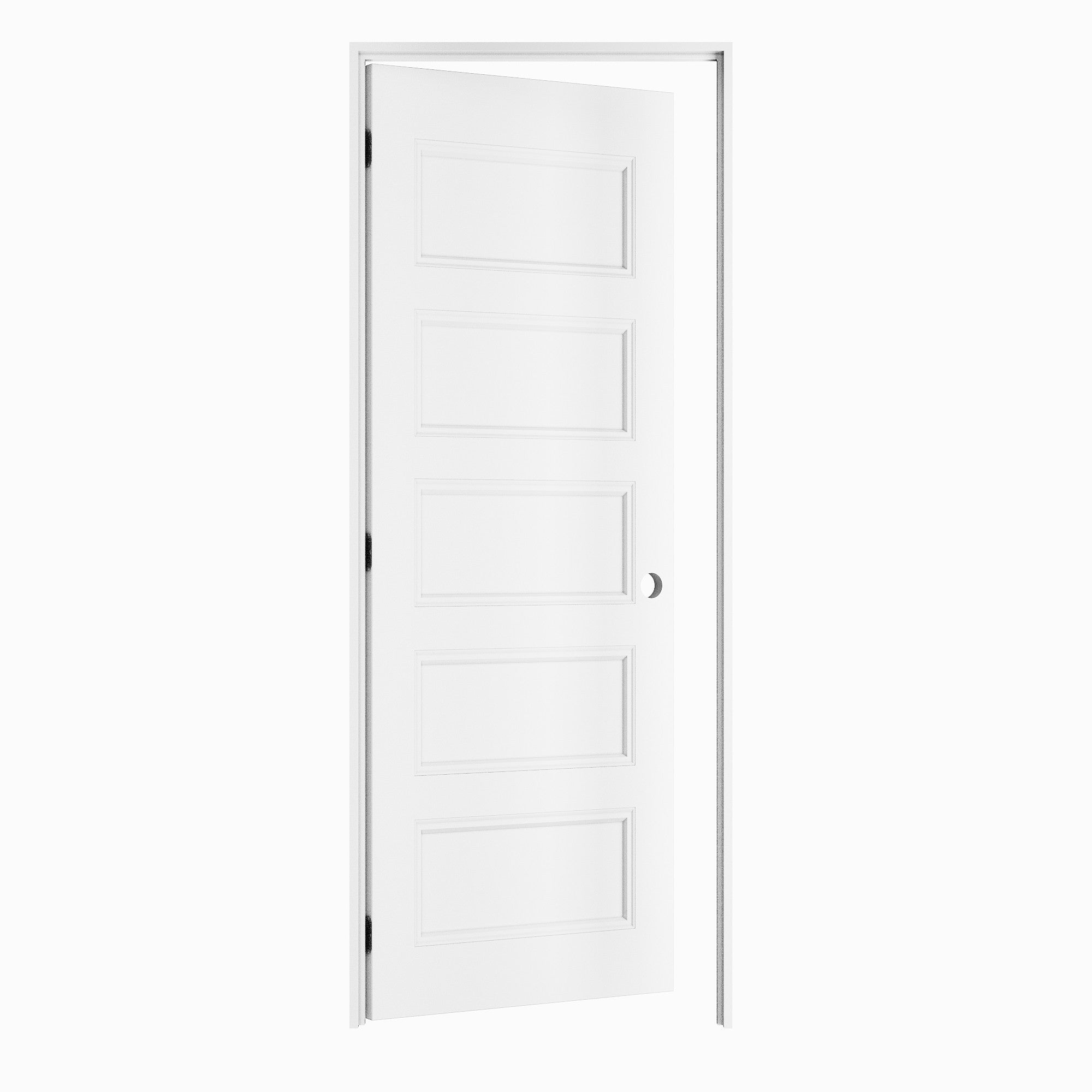 Ark Design 5-Lite Panel Door Slab with Prehung Kit, Right / Left Handed, White