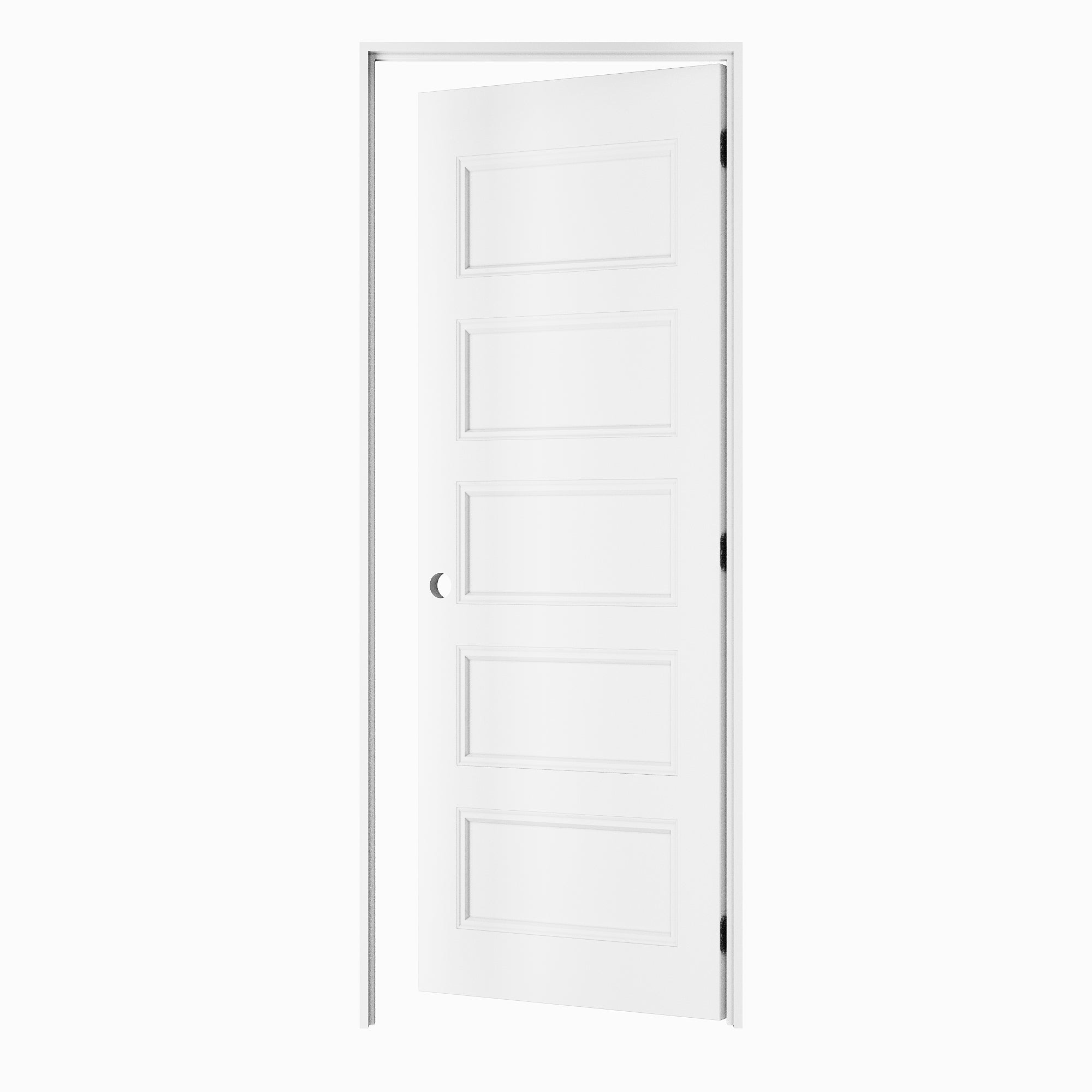Ark Design 5-Lite Panel Door Slab with Prehung Kit, Right / Left Handed, White