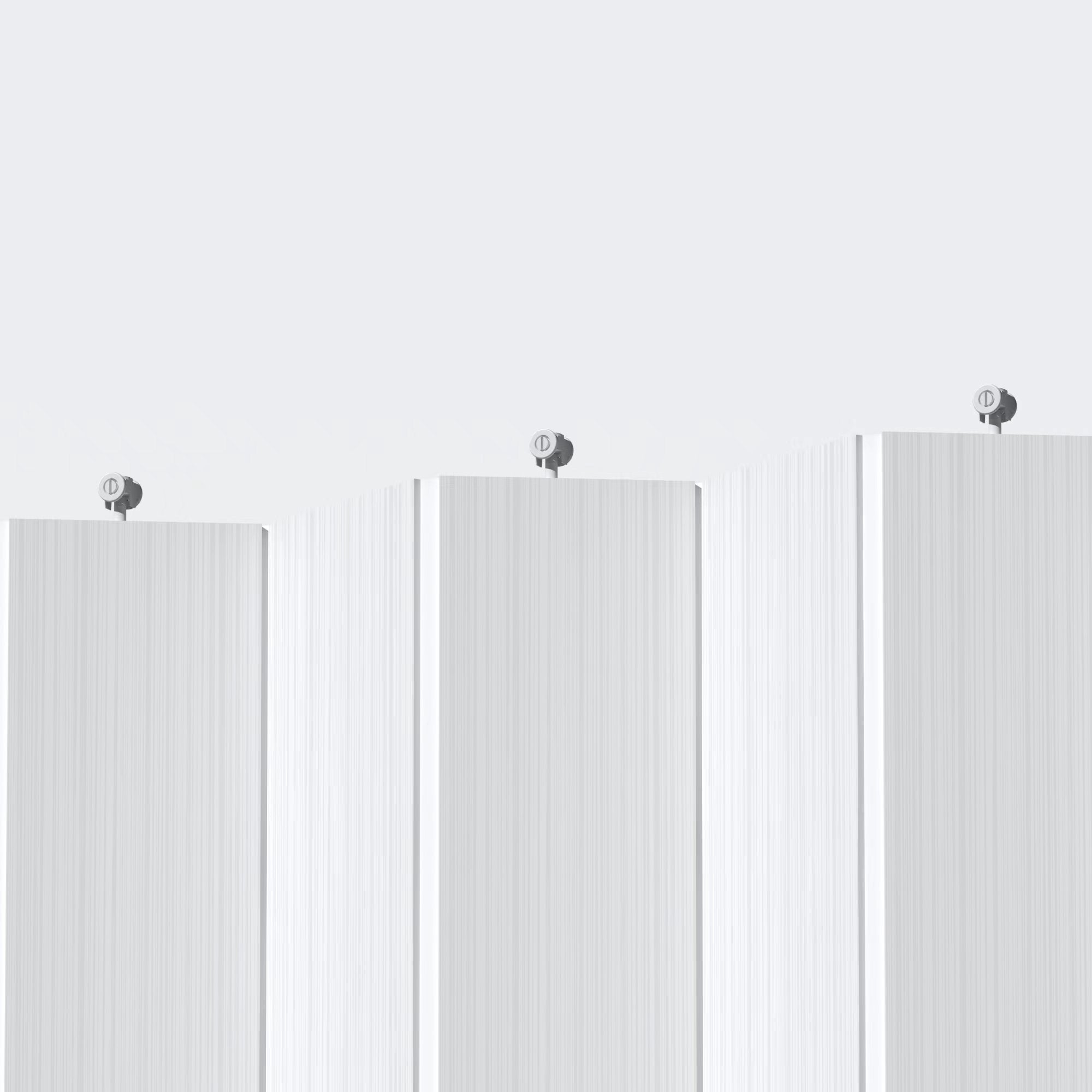 Ark Design Upgrade Dual Layer Vinyl Accordion Door with Handles and Magnetic Door Lock, 1-Lite Frosted Acrylic Glass, White