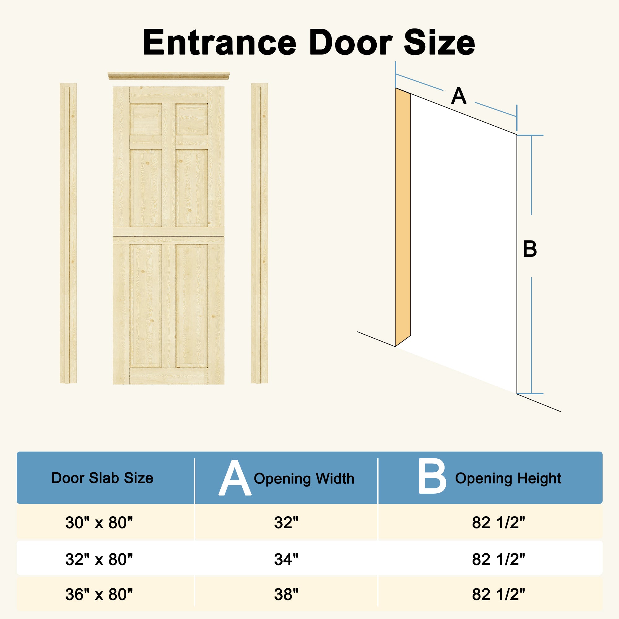 Ark Design Solid Pine Universal 6 Lite Panel Unfinished Dutch Door, Pine Wood Front Door with/without Ready-to-Assemble Jamb