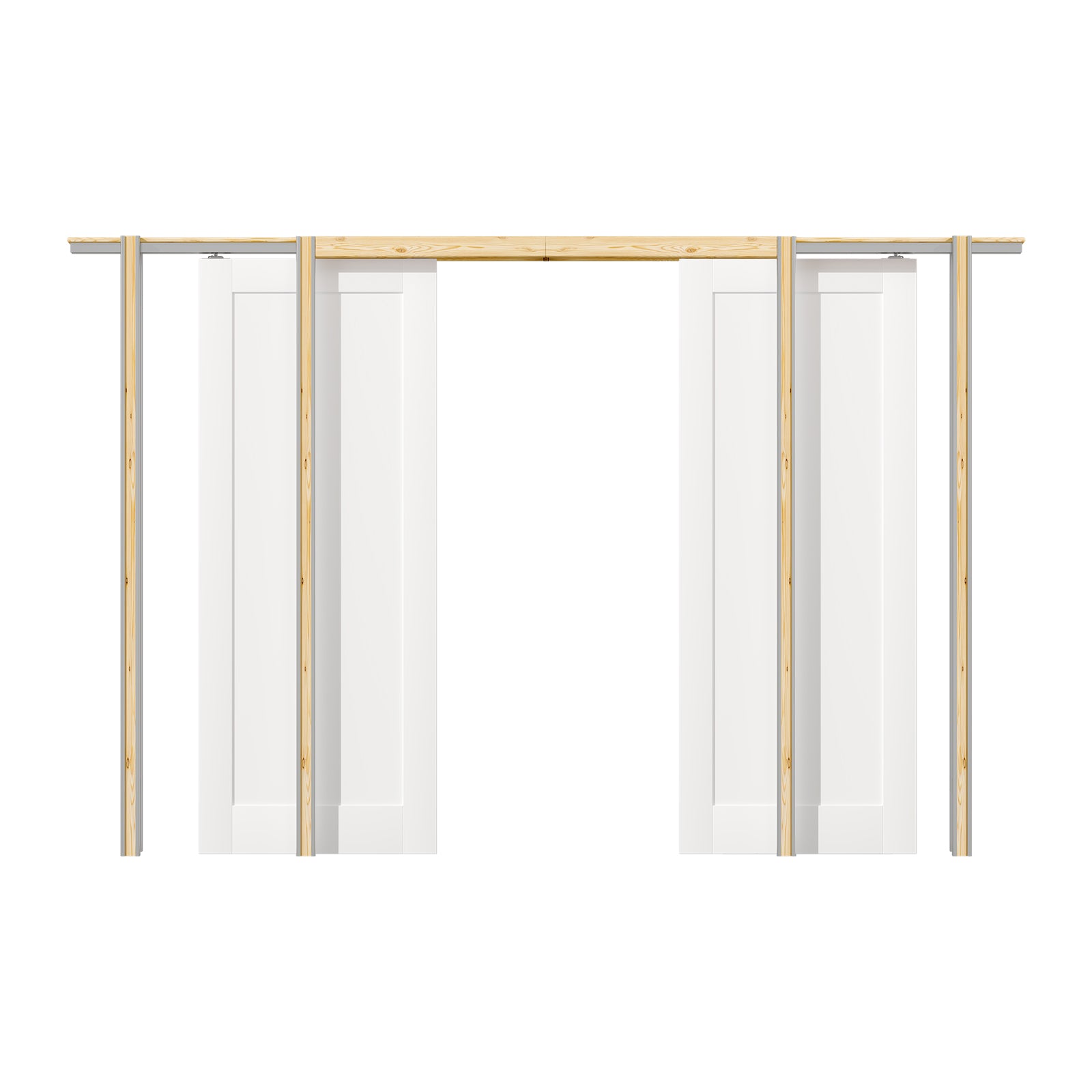 Ark Design Panel Pocket Door with Hardware Kit & Soft Close & Frame, Solid Core MDF Wood & Paint-grade Finished, White