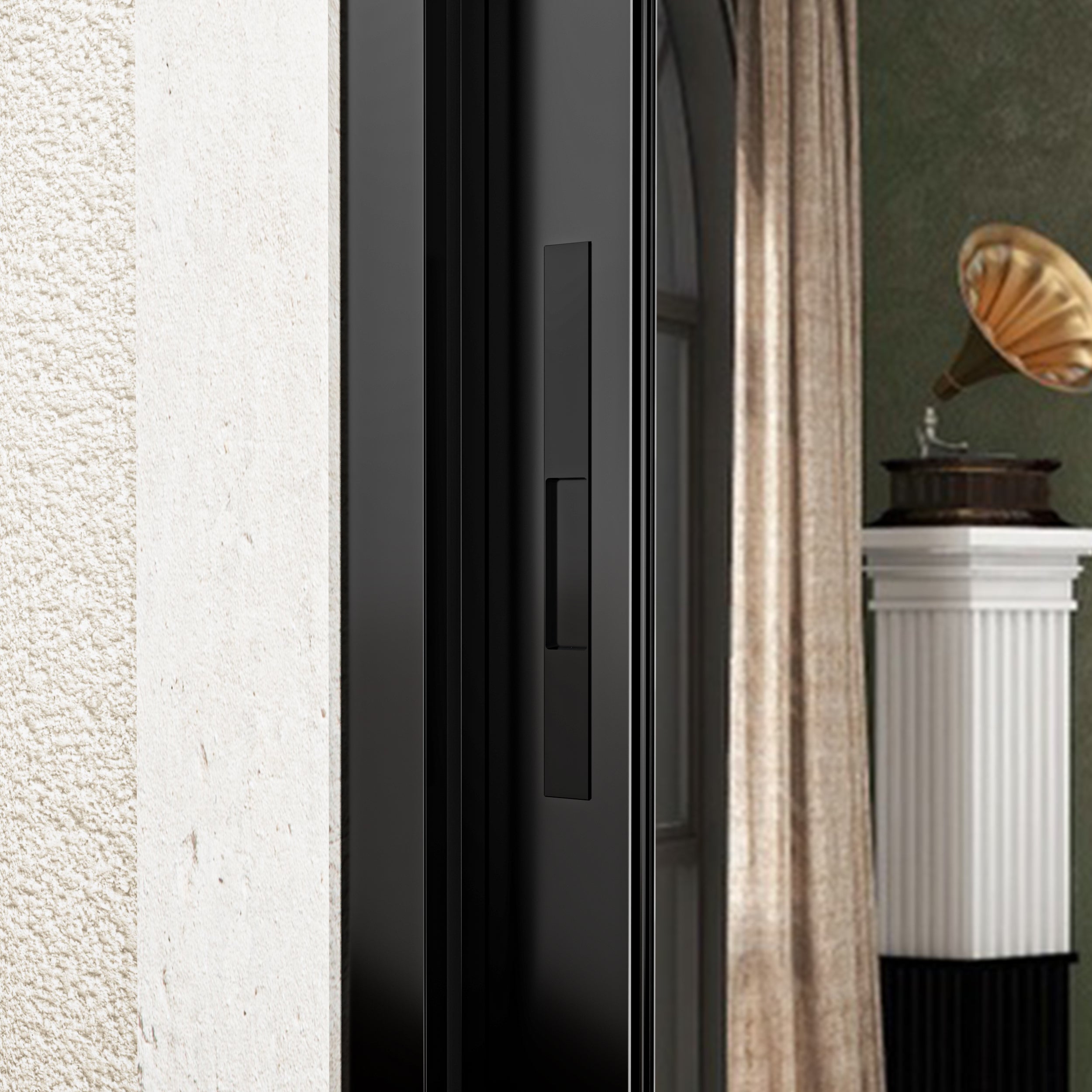 Custom Matte Black Universal Aluminum Multi-Sliding Patio Door with Double Glazed Low-E Glass