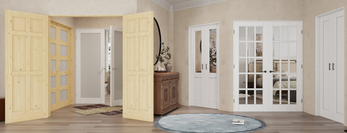 Silver Hardware Prehung French Door