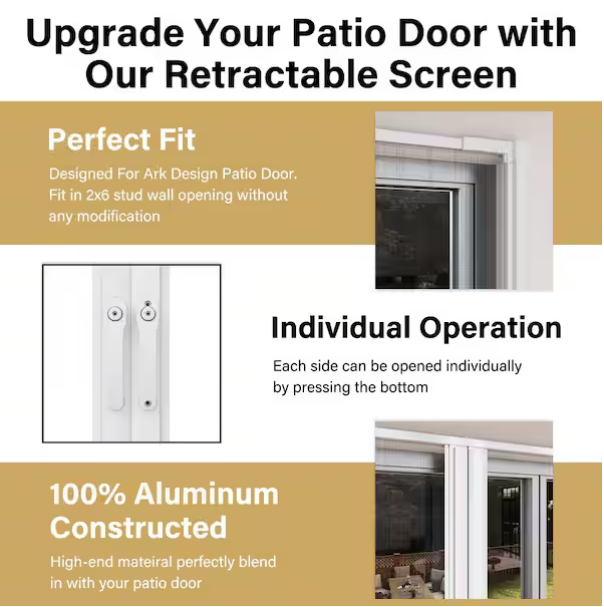 Ark Design Screen Door for Bifold Patio Door