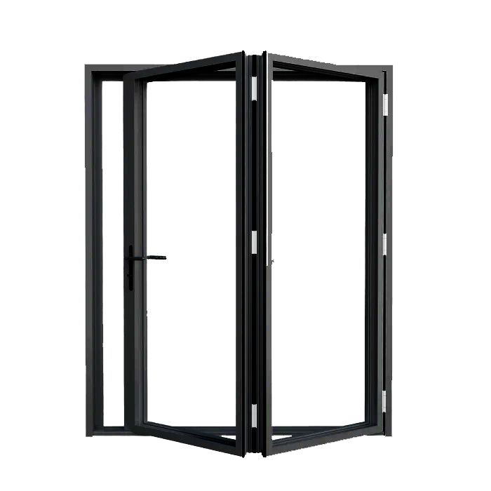 Custom Black Bifold Patio Door - Right Swing Open (2 Panels)