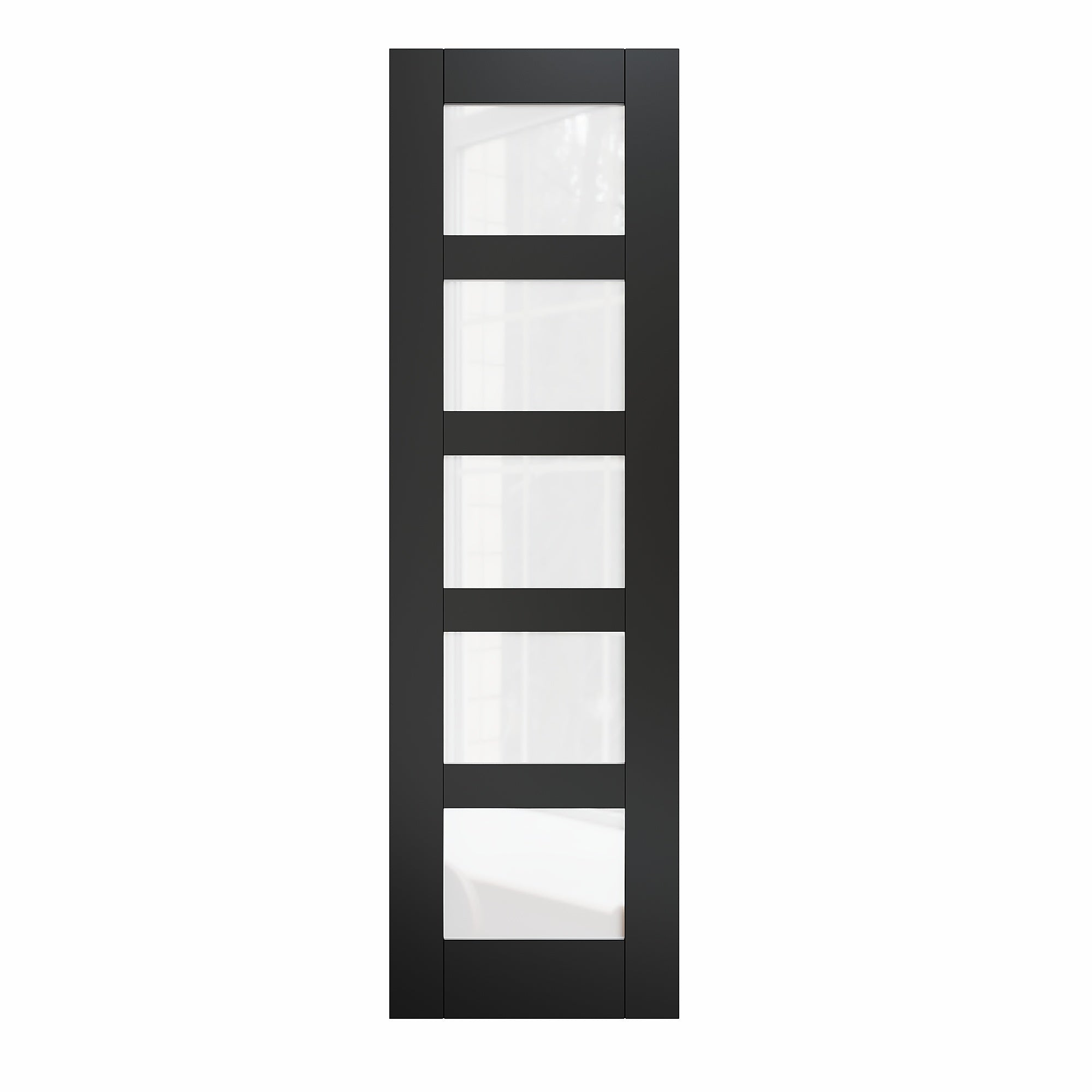 Ark Design 5-Lite Frosted Glass Door Slab with/without White Prehung Kit, Black