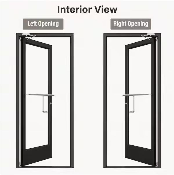 Black Outswing Anodized Aluminum Prehung Commercial Door