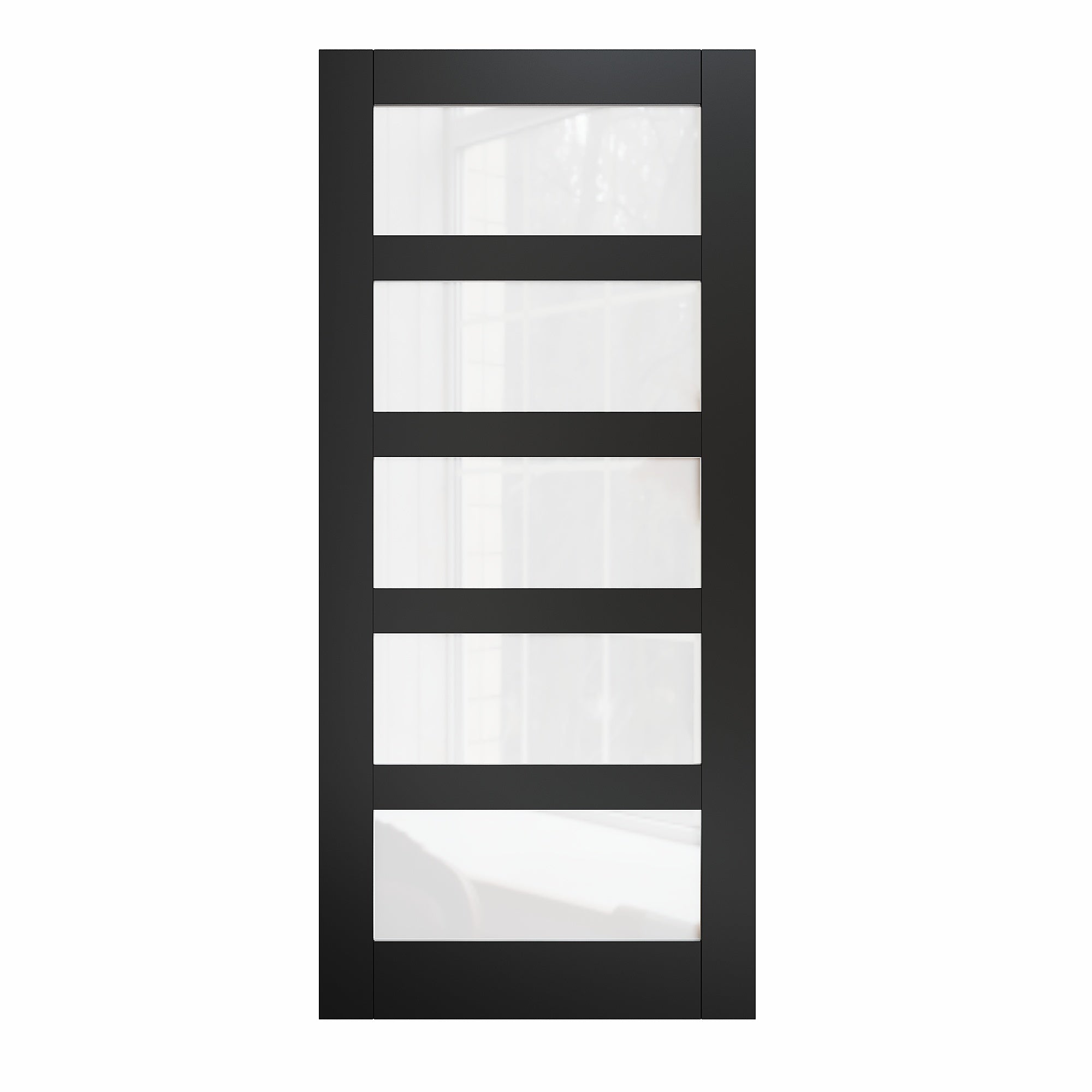 Ark Design 5-Lite Frosted Glass Door Slab with/without White Prehung Kit, Black