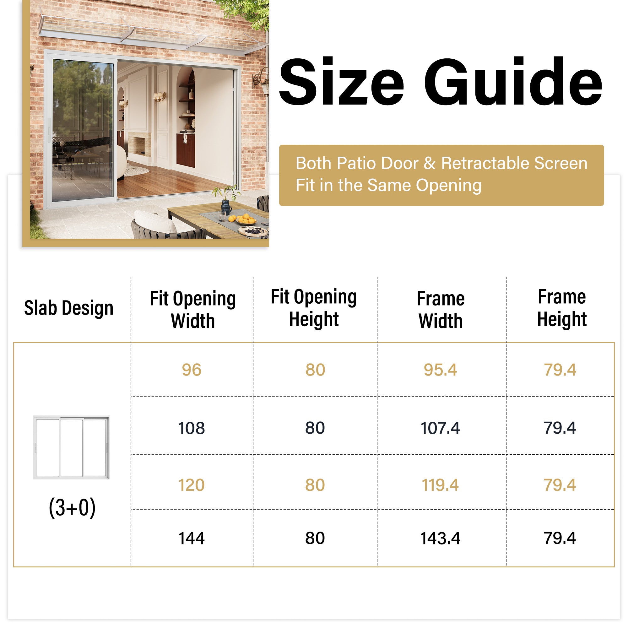 3 Panel Matte White Aluminum Multi-Sliding Patio Door with Double Glazed Low-E Glass