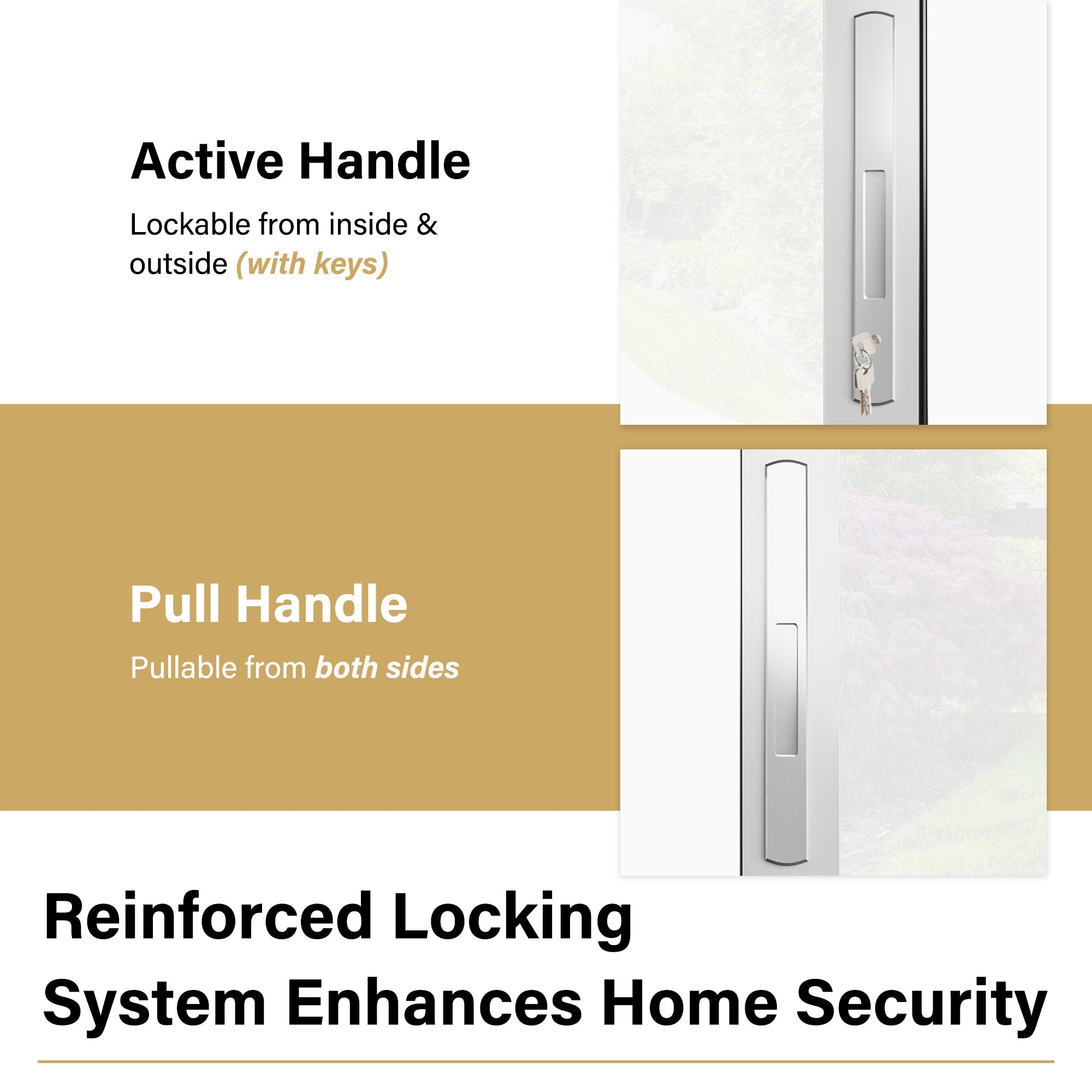 3 Panel Matte White Aluminum Multi-Sliding Patio Door with Double Glazed Low-E Glass