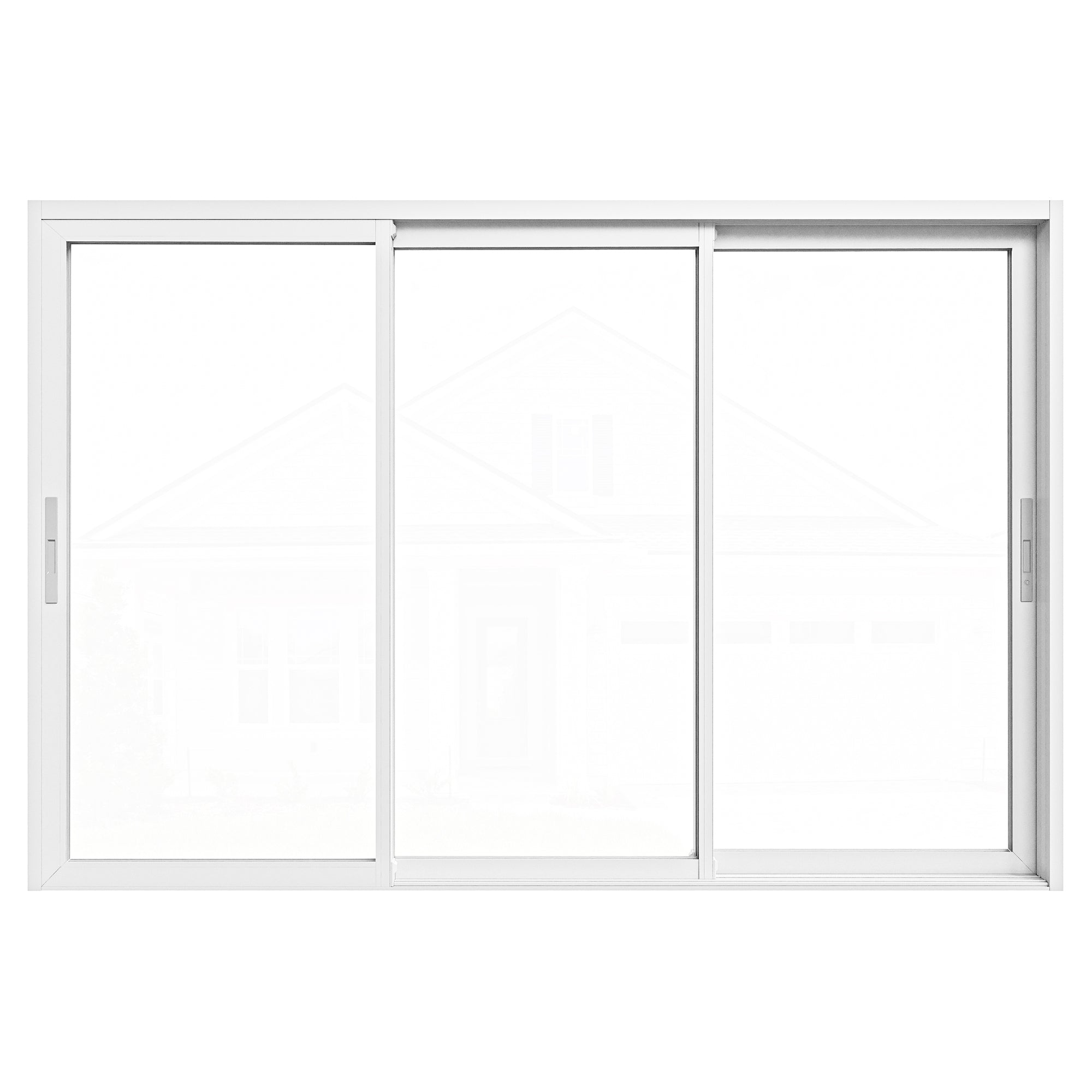 3 Panel Matte White Aluminum Multi-Sliding Patio Door with Double Glazed Low-E Glass