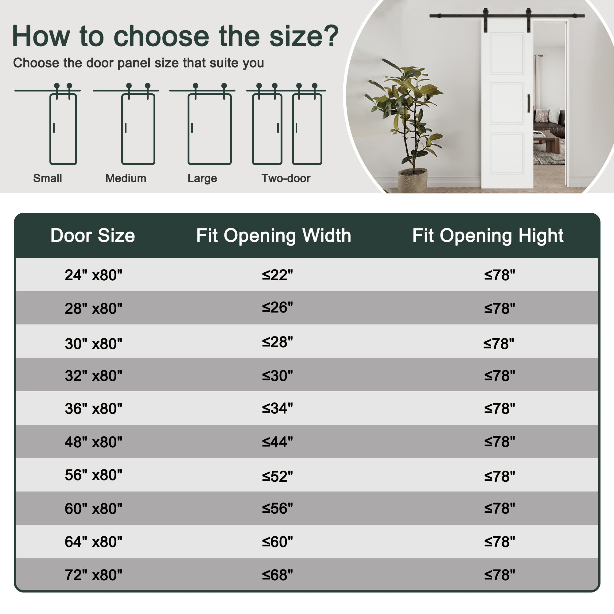 Ark Design 3-Lite Panel White Primed Paneled MDF Top Mounted Sliding Barn Door with Hardware Kit