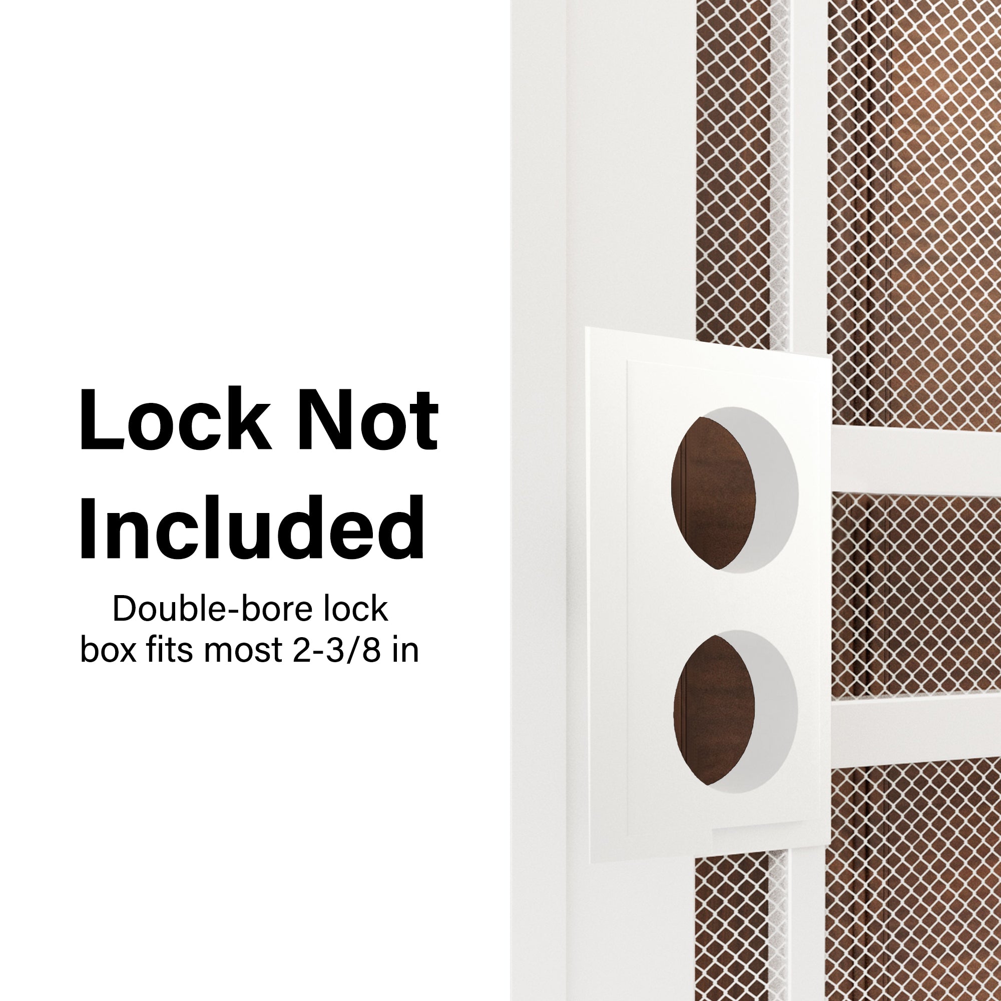 Ark Design Left Hand/Outswing Hinging White Surface Mount Steel Security Door w/Expanded Metal Screen w/Pet Door