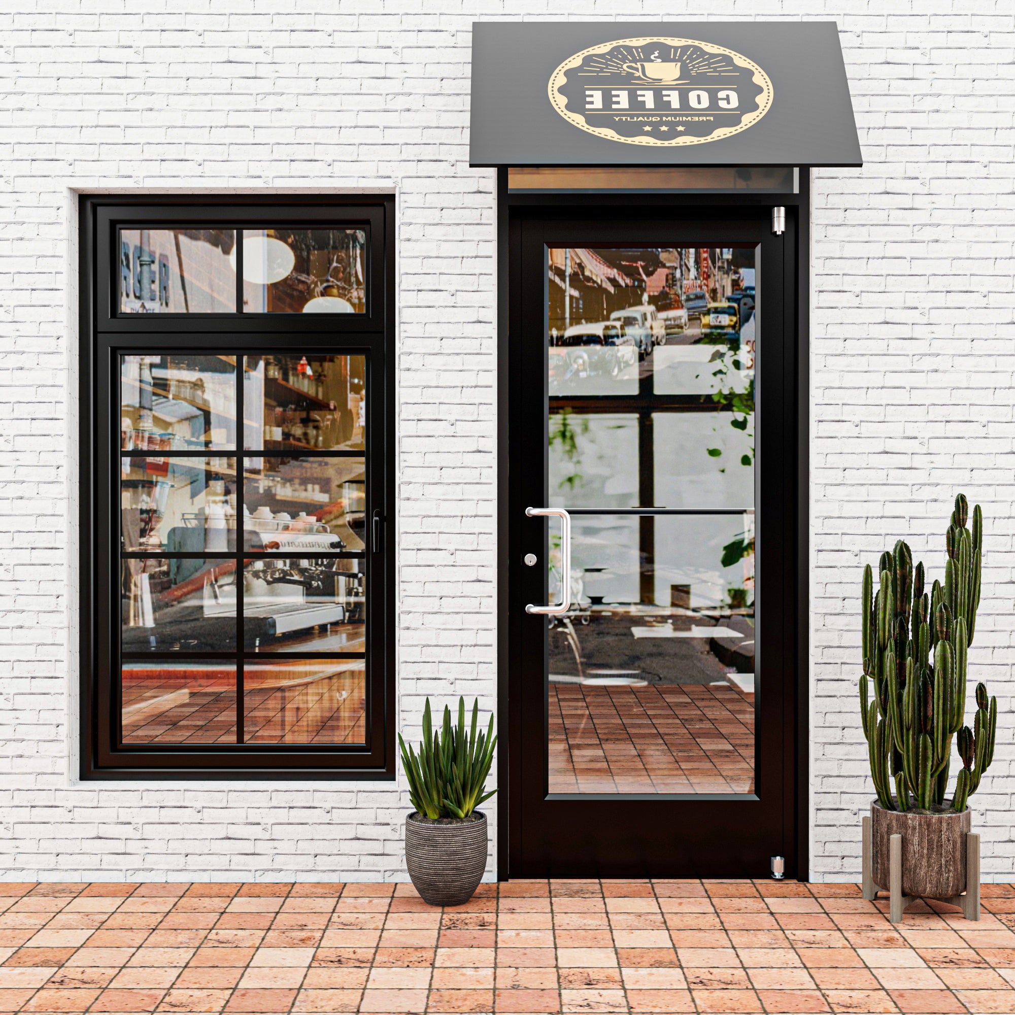 Black Outswing Anodized Aluminum Prehung Commercial Door