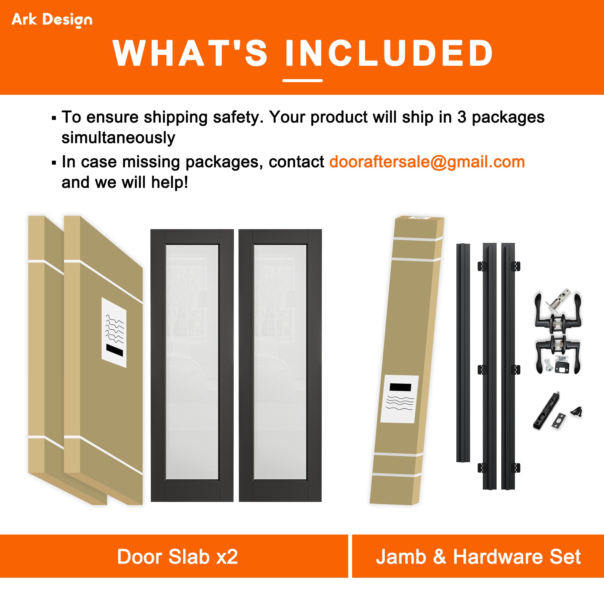 [Black Hardware Prehung French Door Collection] 1-Lite Frosted Glass Black Solid Core Double Prehung French Door with Ready-to-Assemble Black Jamb