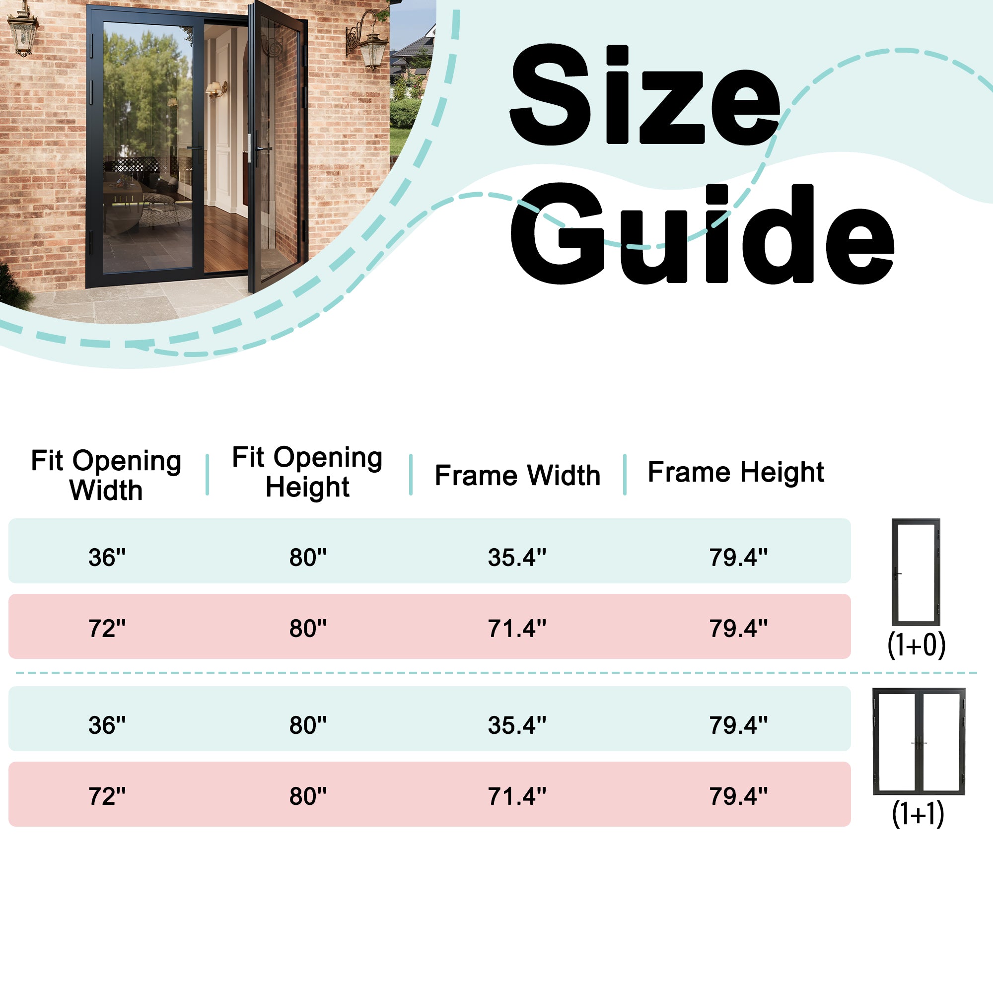 Ark Design French Double Black Aluminum Patio Door with 15-Lite Tempered Clear Glass