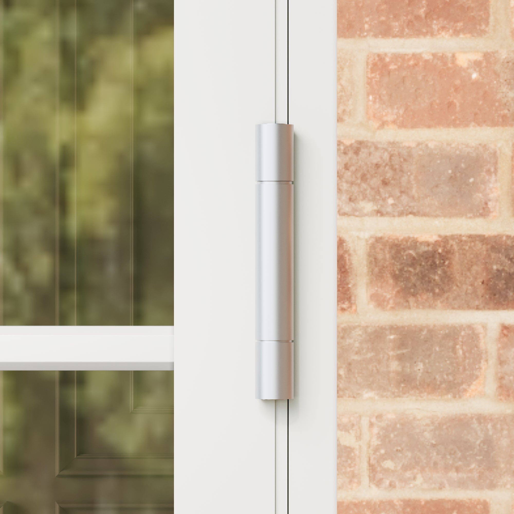 Ark Design French Double White Aluminum Patio Door with 6-Lite Tempered Clear Glass