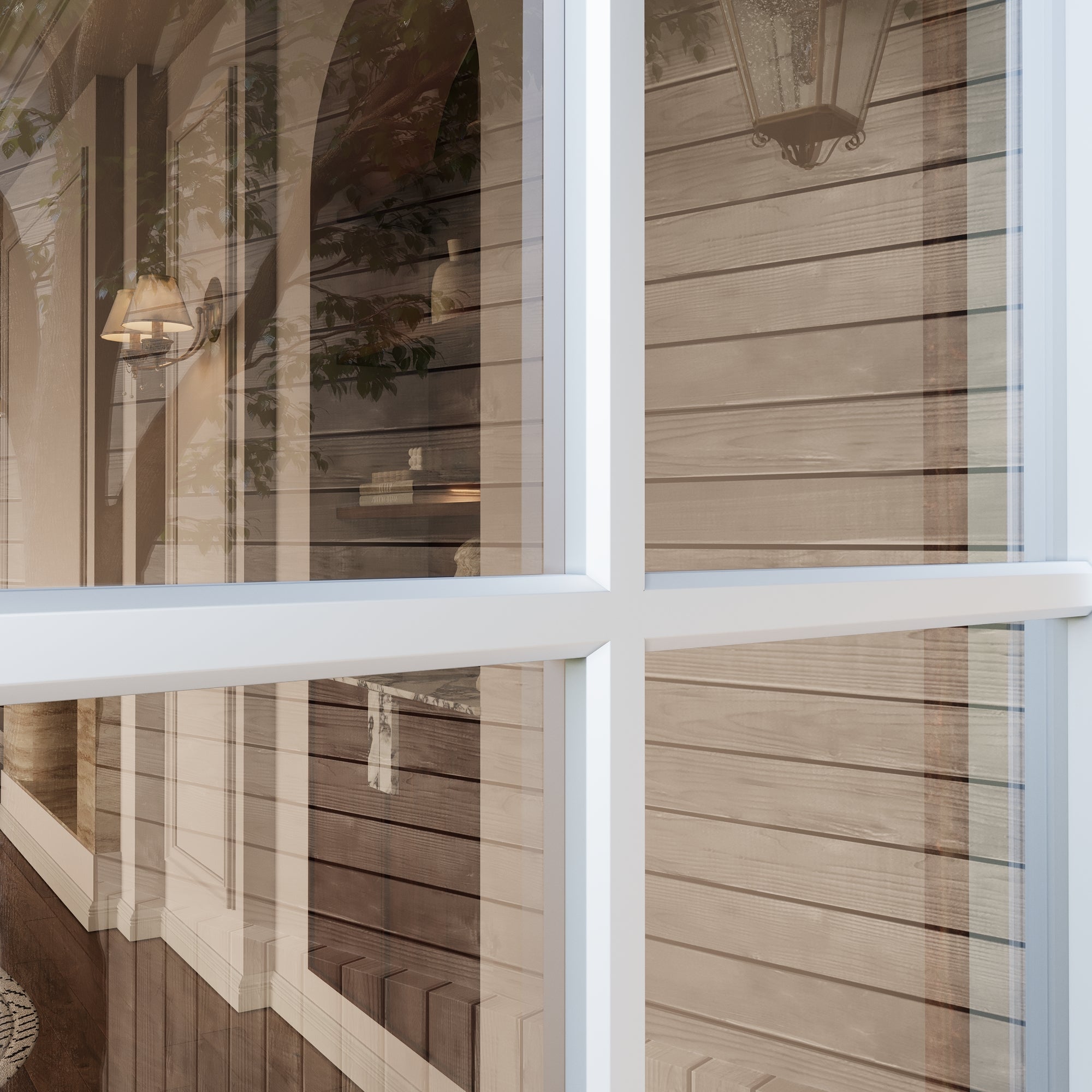Ark Design French Double White Aluminum Patio Door with 6-Lite Tempered Clear Glass