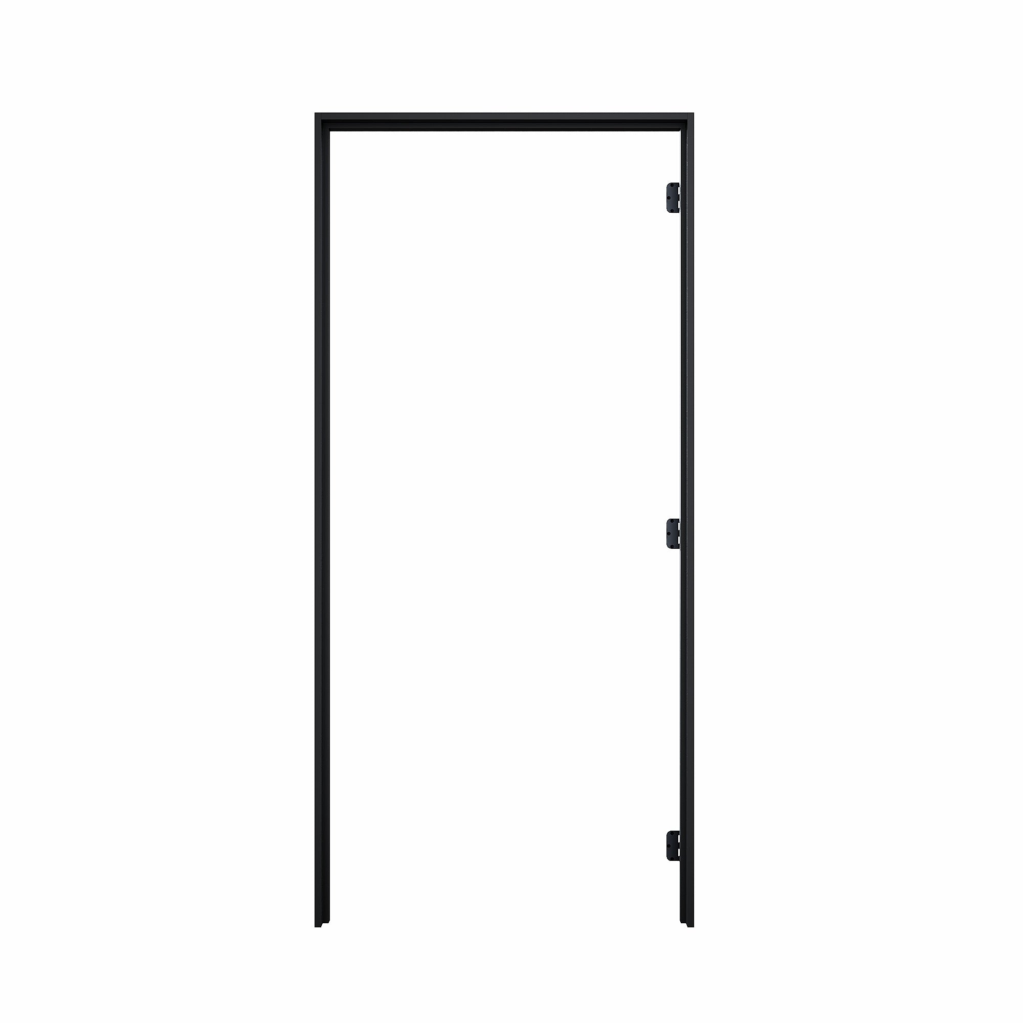 Prehung Jamb for 80" High Slab, Black Hardware - Left Handed (Black)