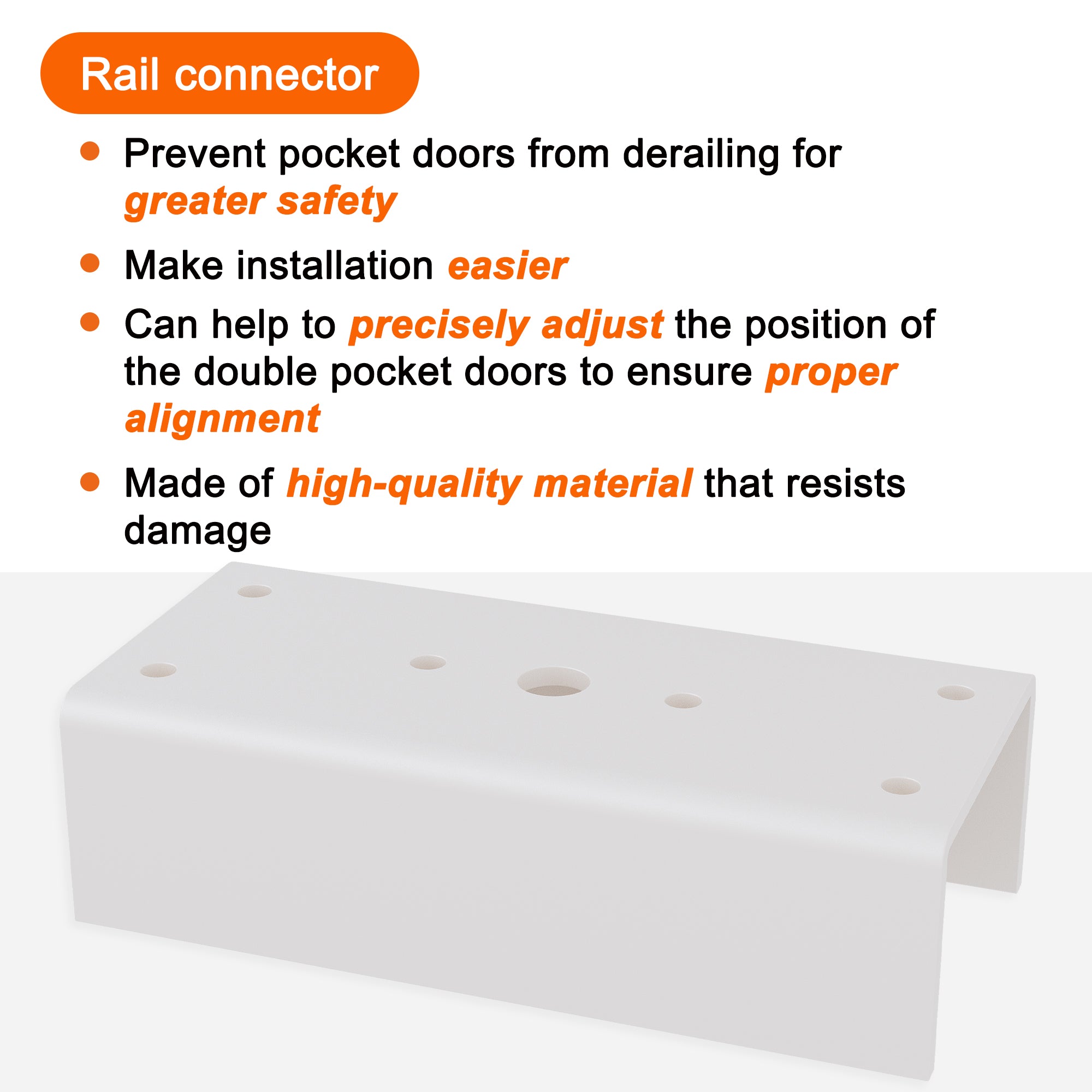 Ark Design Molded 6  Panel Modern Pocket Door with Hardware Kit & Soft Close & Frame, Solid Core MDF Wood & Paint-grade Finished, White