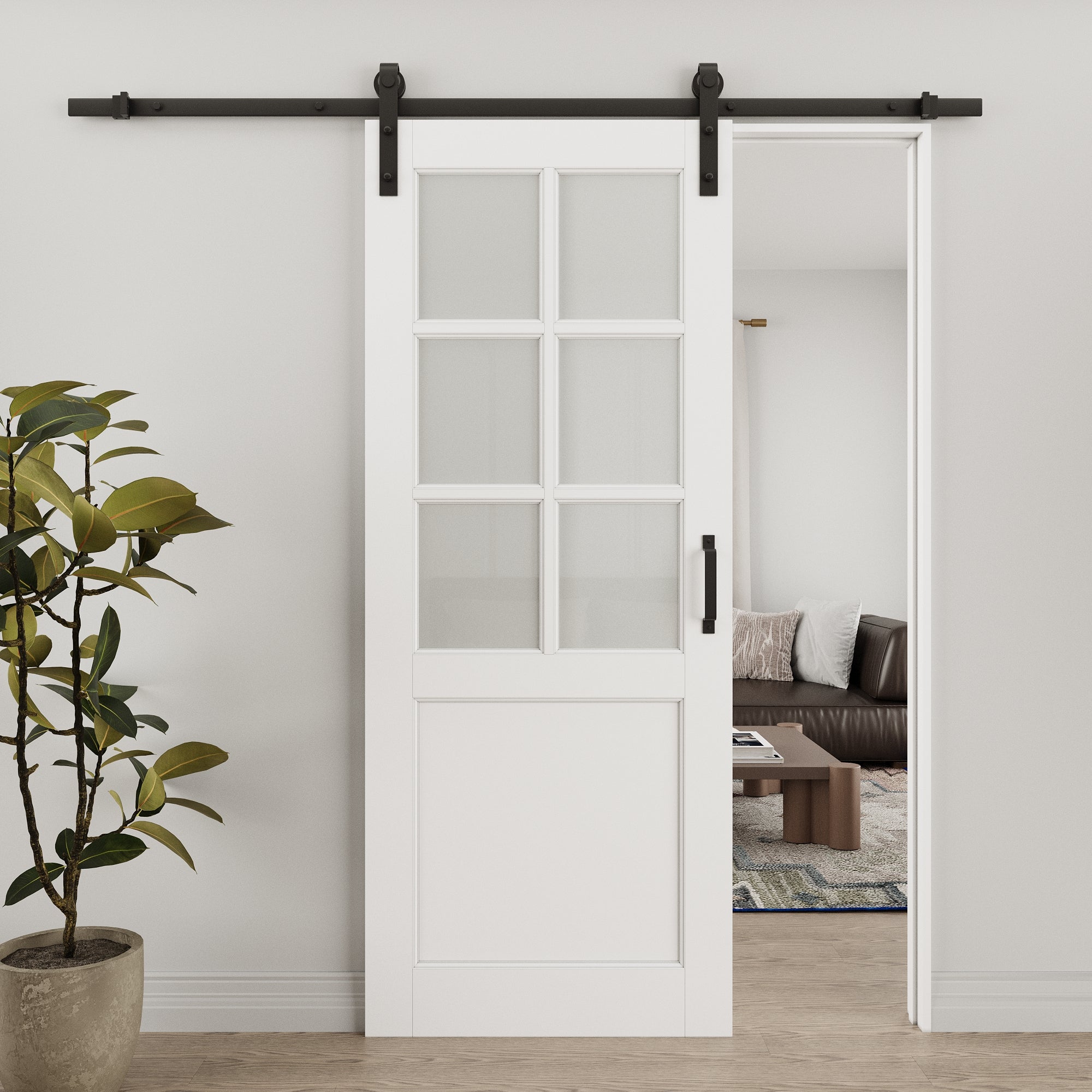 Ark Design 6 Lite Tempered Frosted Glass White Primed Solid Core MDF S