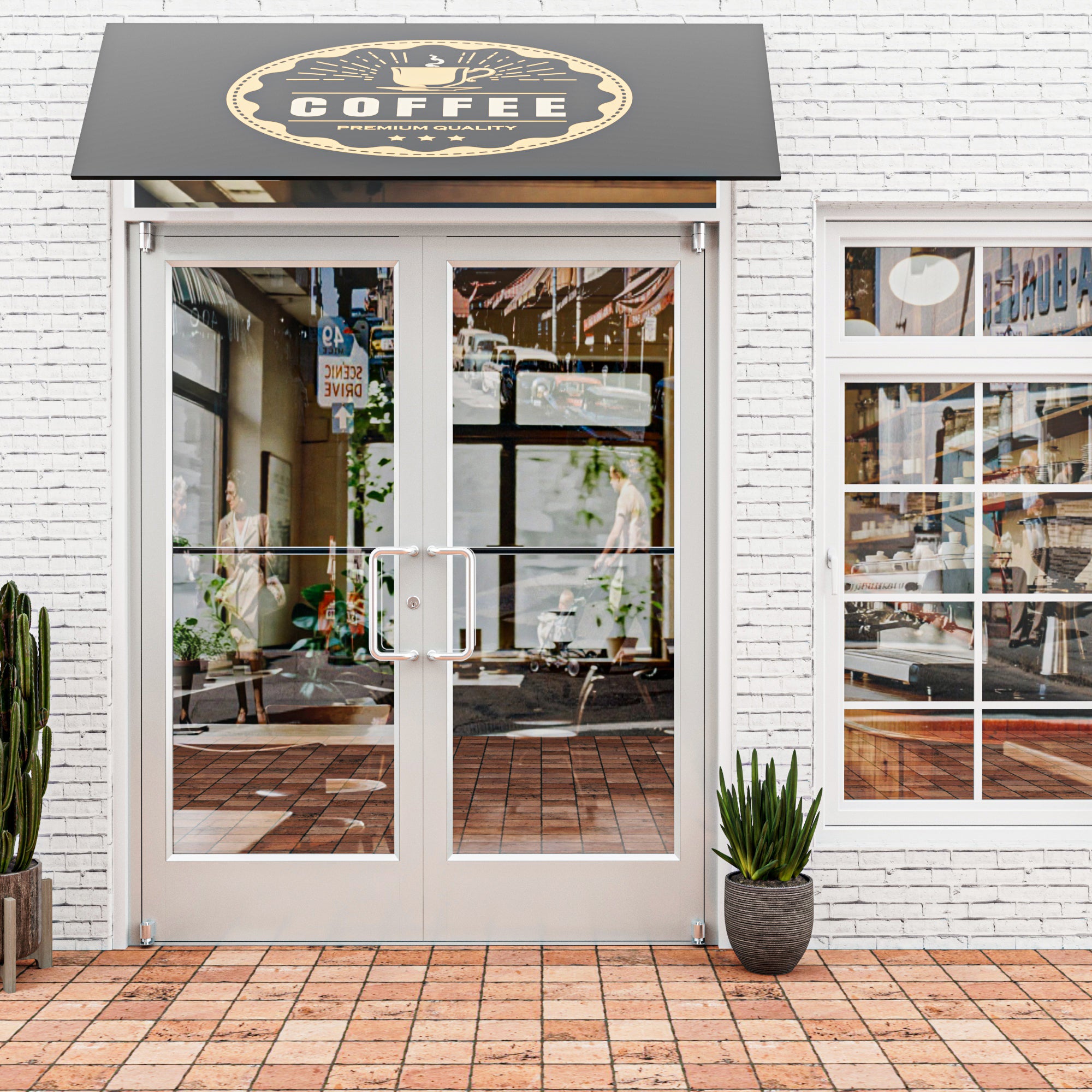 Silver Bi-Parting Outswing Anodized Aluminum Prehung Commercial Door