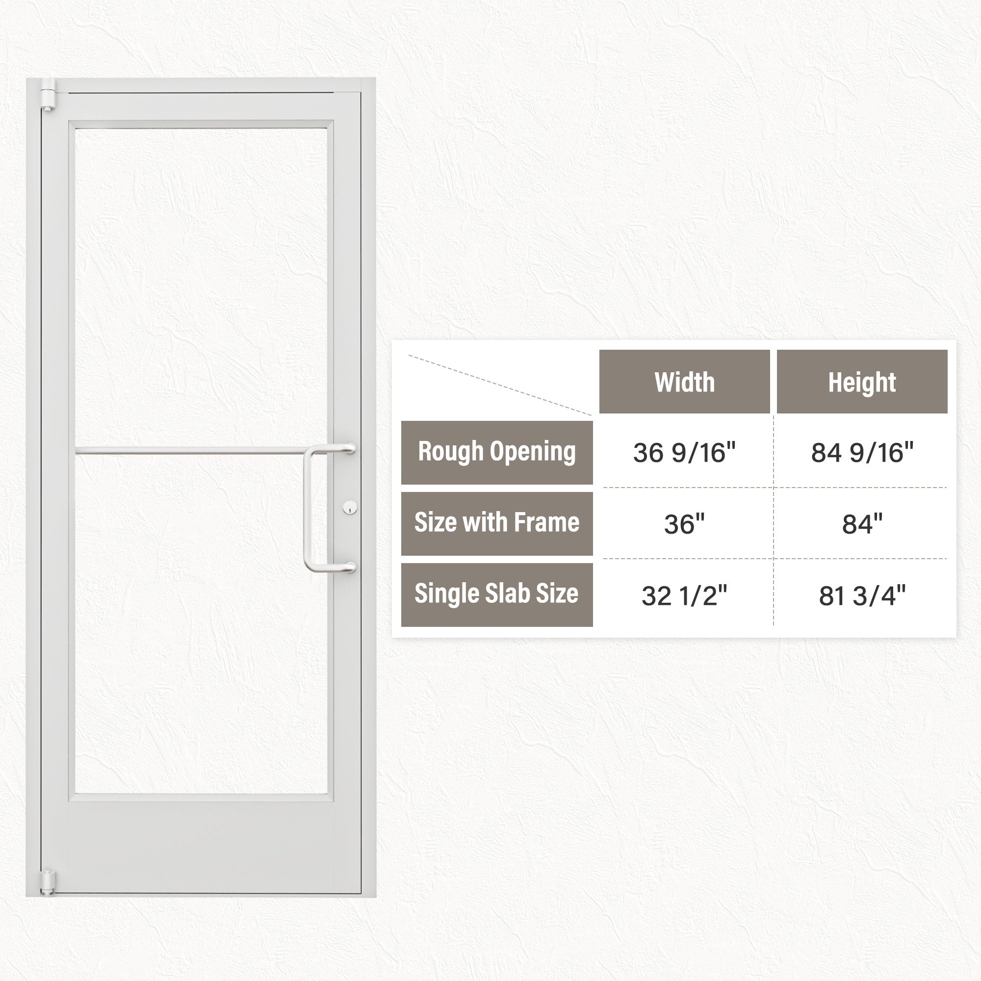 Silver Outswing Anodized Aluminum Prehung Commercial Door