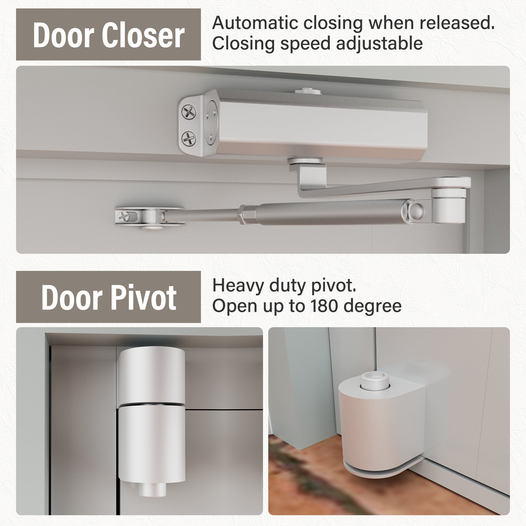 Silver Bi-Parting Outswing Anodized Aluminum Prehung Commercial Door