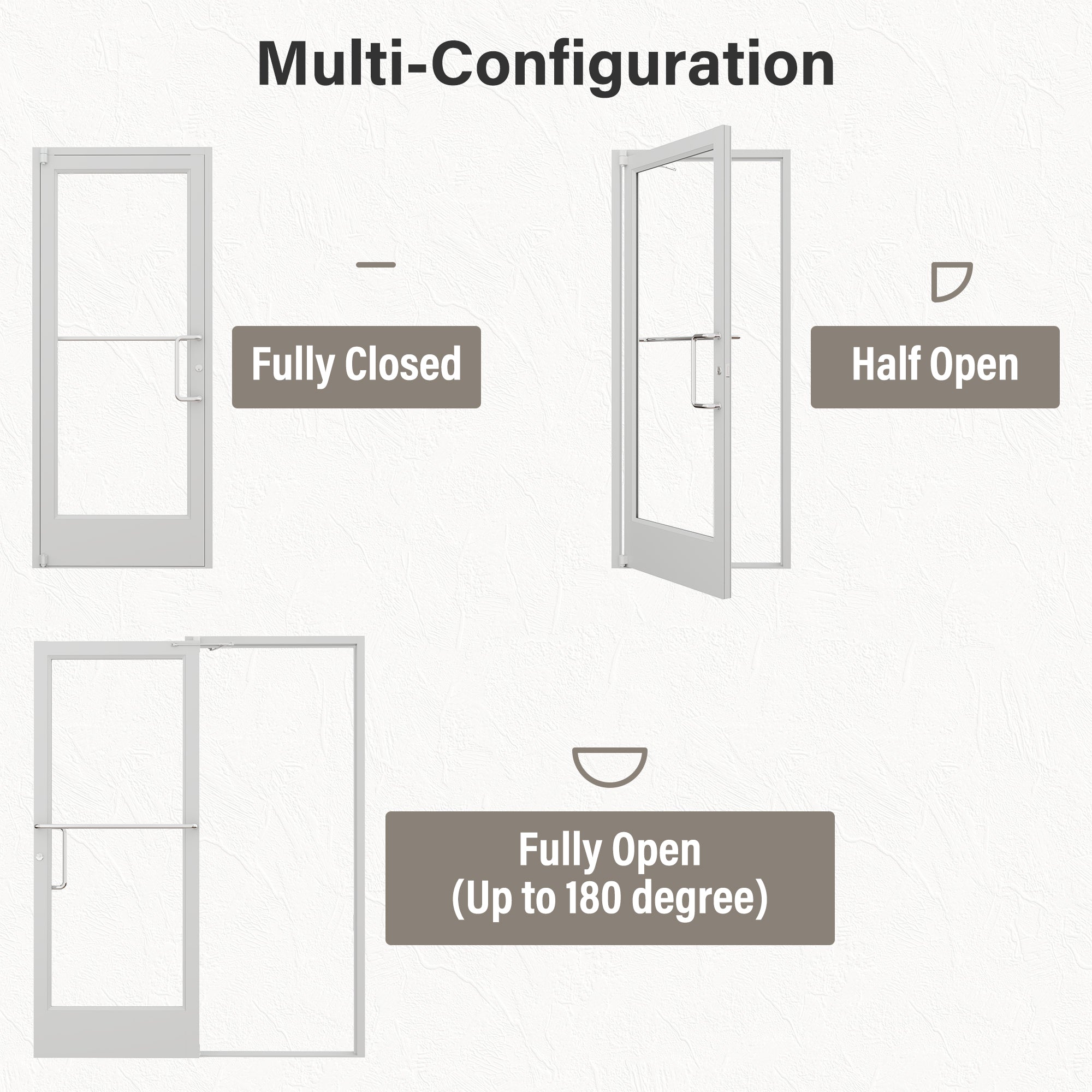 Silver Outswing Anodized Aluminum Prehung Commercial Door