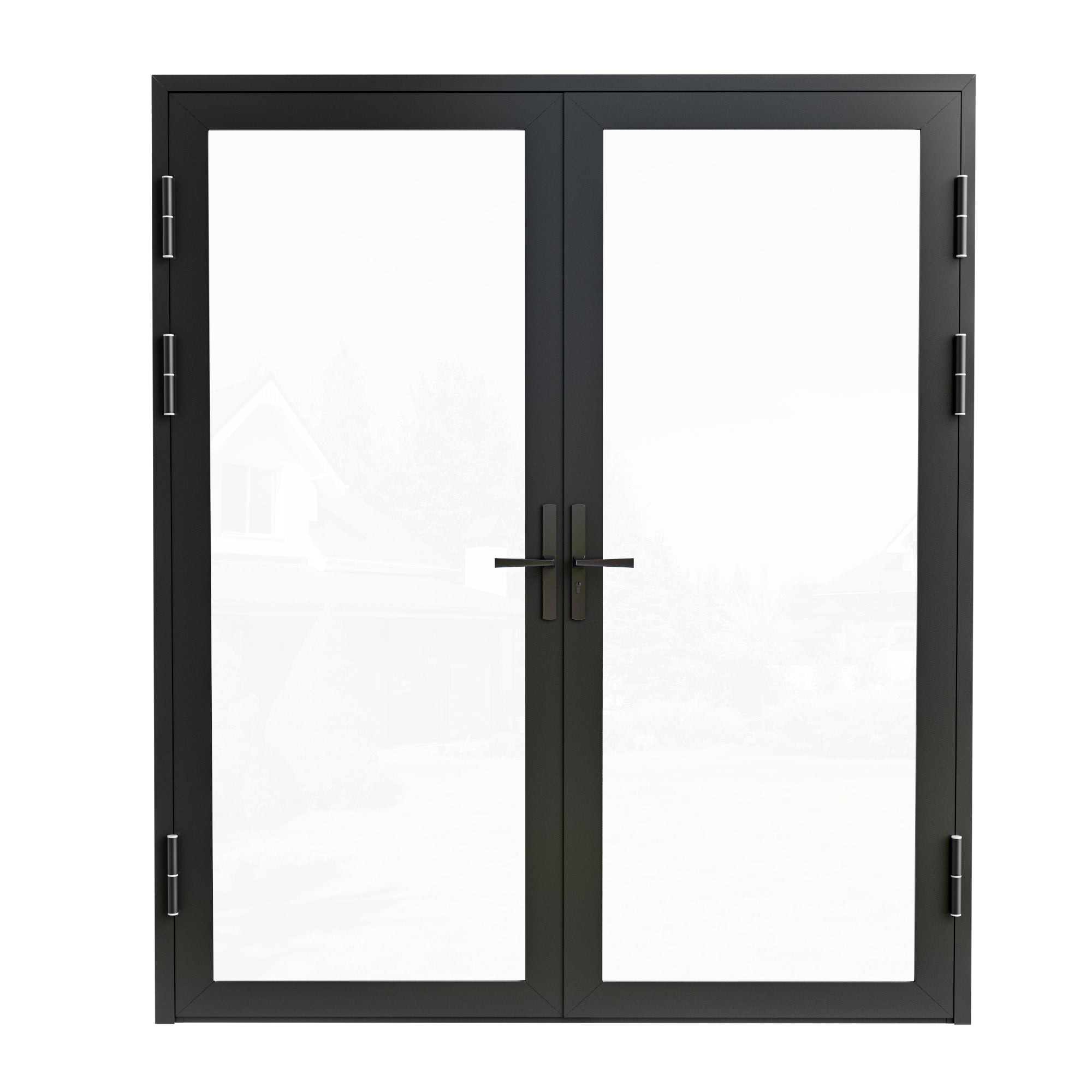 Ark Design 72 in. x 80 in. French Double Black Aluminum Patio Door with Tempered Glass