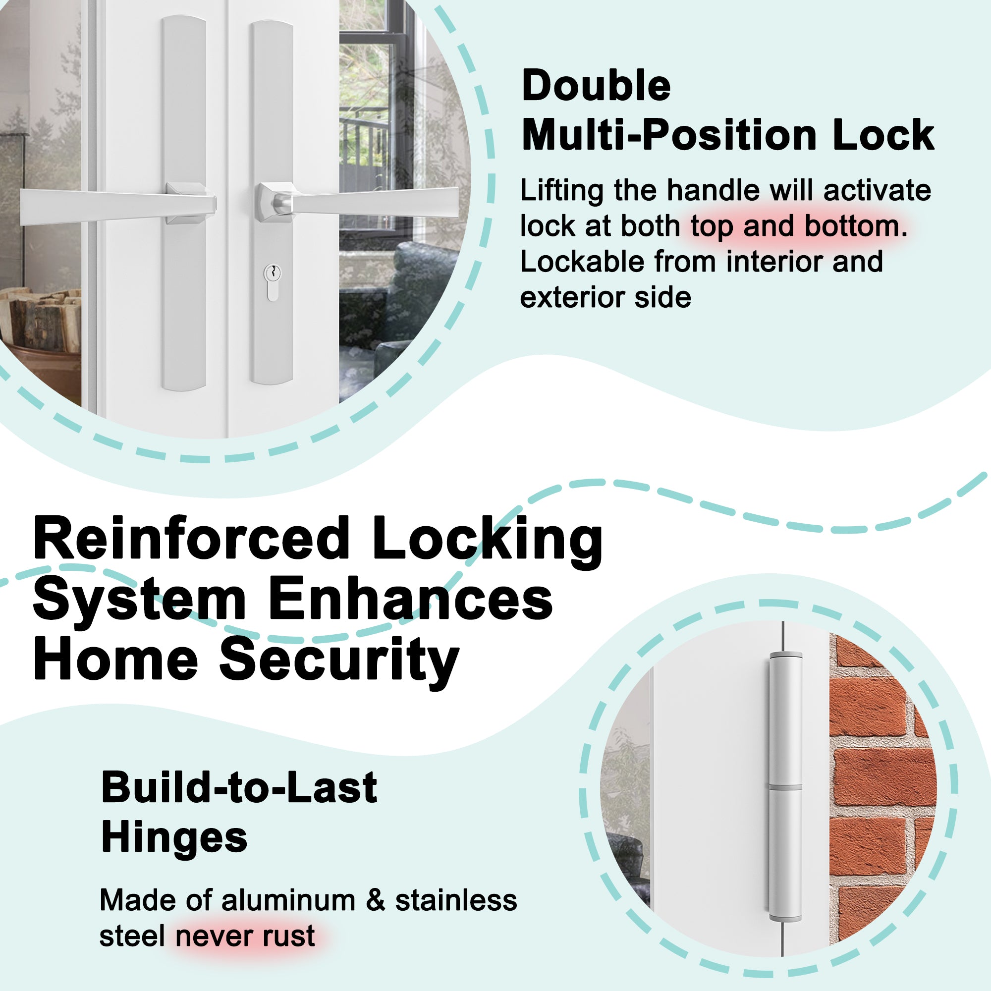 Ark Design 72 in. x 80 in. French Double White Aluminum Patio Door with Tempered Glass