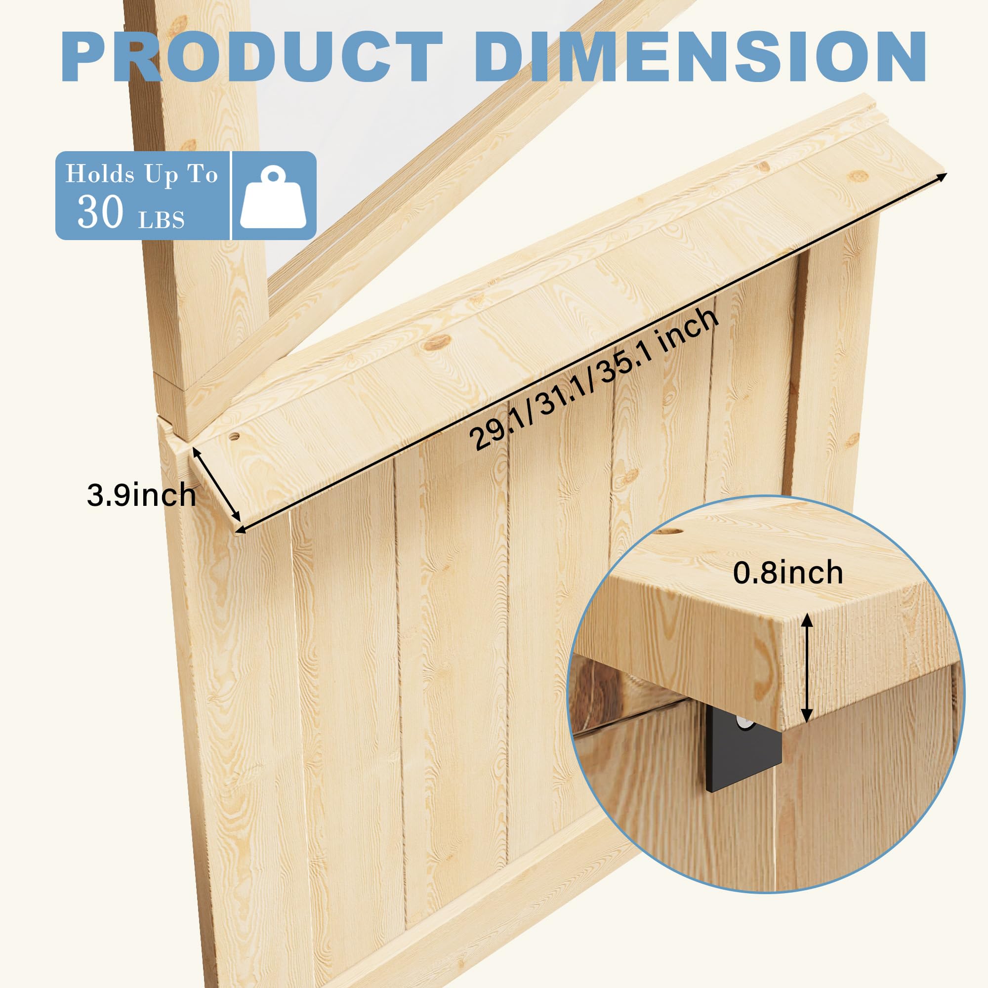 Dutch Door Floating Wood Shelves