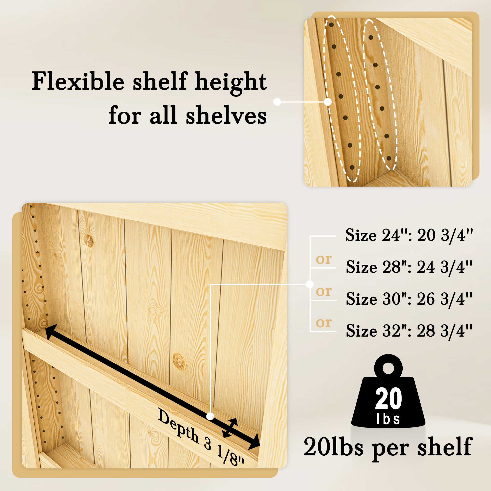 Ark Design Assembled Universal/Reversible Solid Core Unfinished Wood 4-Shelf Flush Mount Hidden Bookcase Door